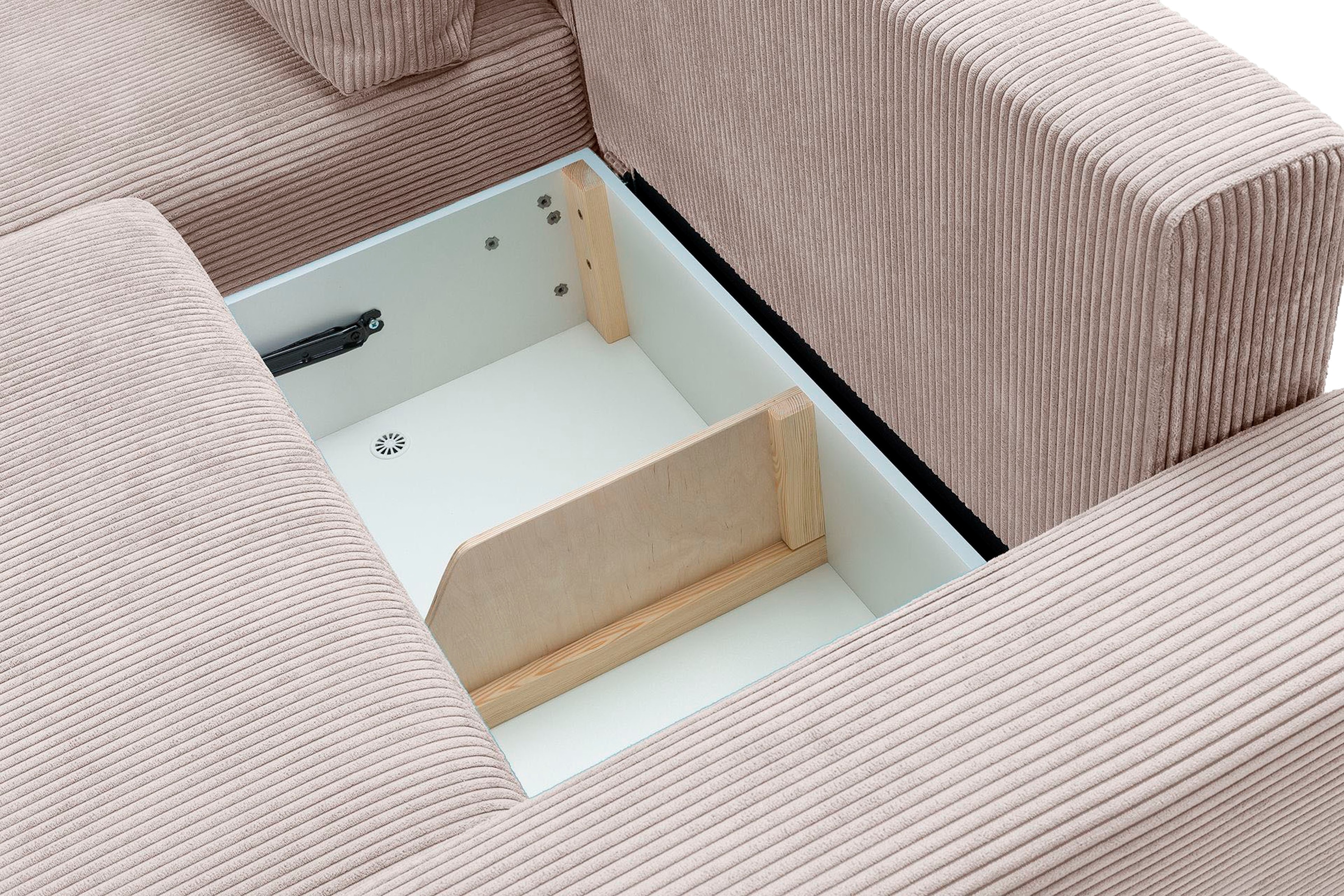exxpo - sofa fashion Ecksofa »Orinoko, aktuelles Design und hoher Sitzkomfort, L-Form«, inkl. Bettfunktion und Bettkasten, schöne Farben im angesagten Cord