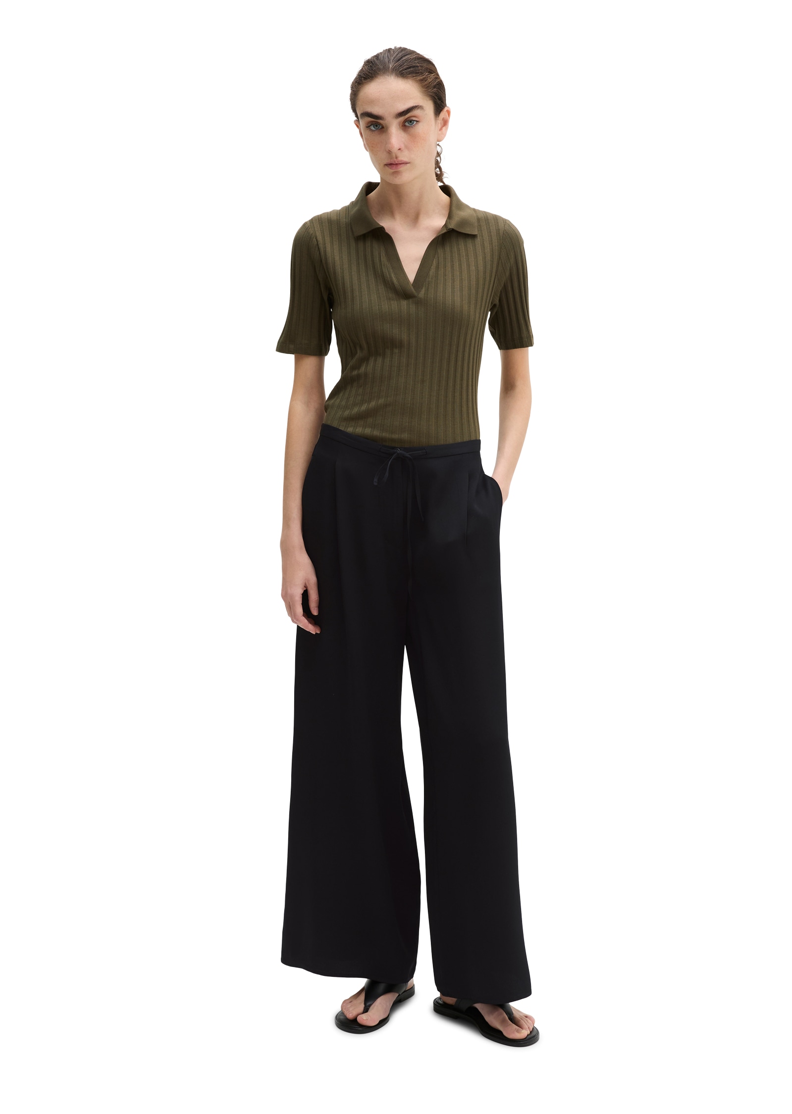 Marc O'Polo Poloshirt Pointelle slim mit TENCEL™ Modal