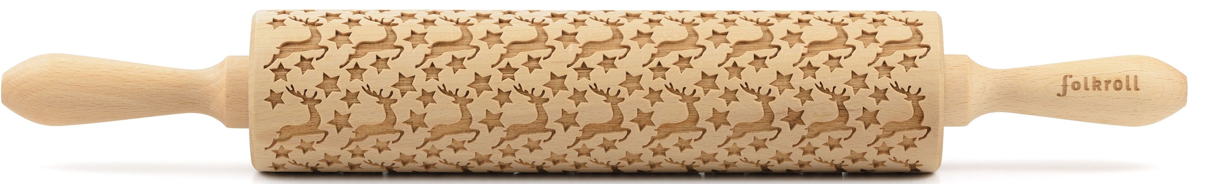 folkroll Teigroller »3D-Motiv-Teigrolle« Rentier Sterne