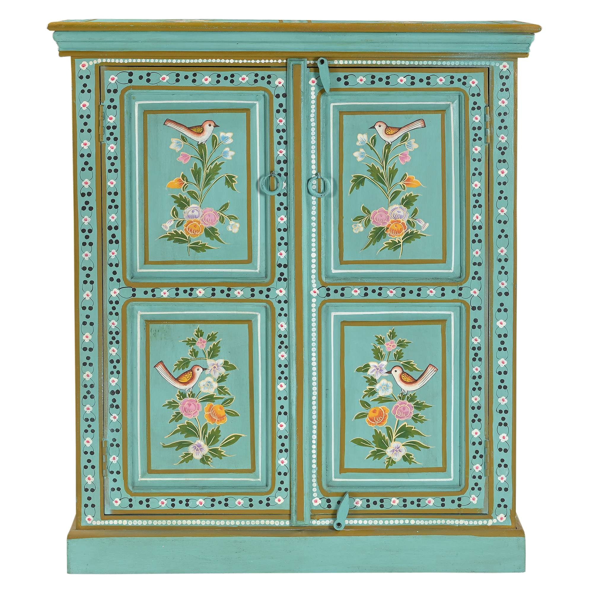 Home affaire Highboard »Prem« mit dekorativen Fräsungen, handbemalt, Unika-Möbel, Breite 87 cm