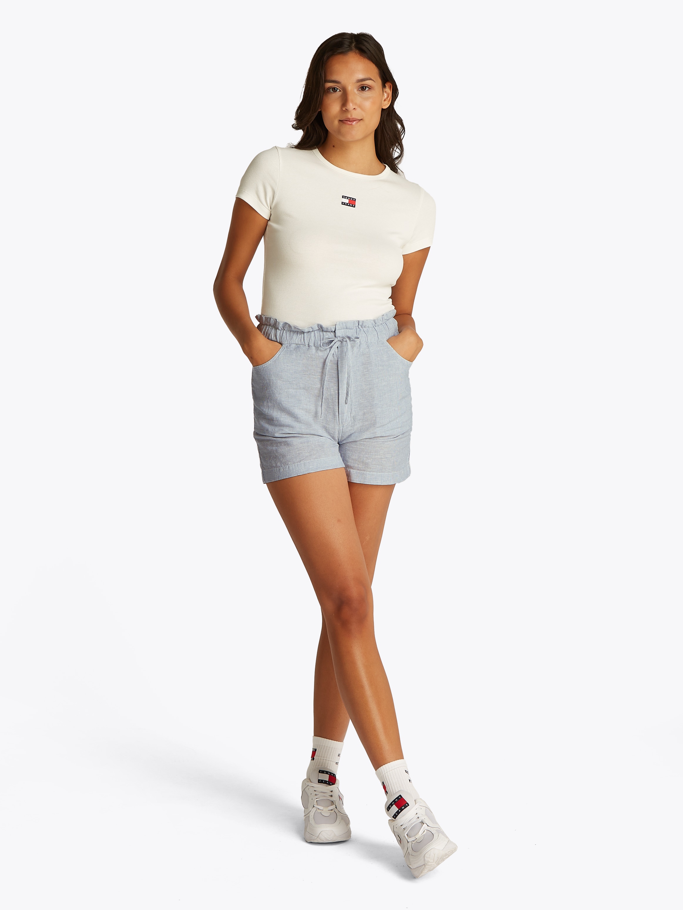 Tommy Jeans Shorts »TJW COTTON LINEN SHORT«, mit Rüsche