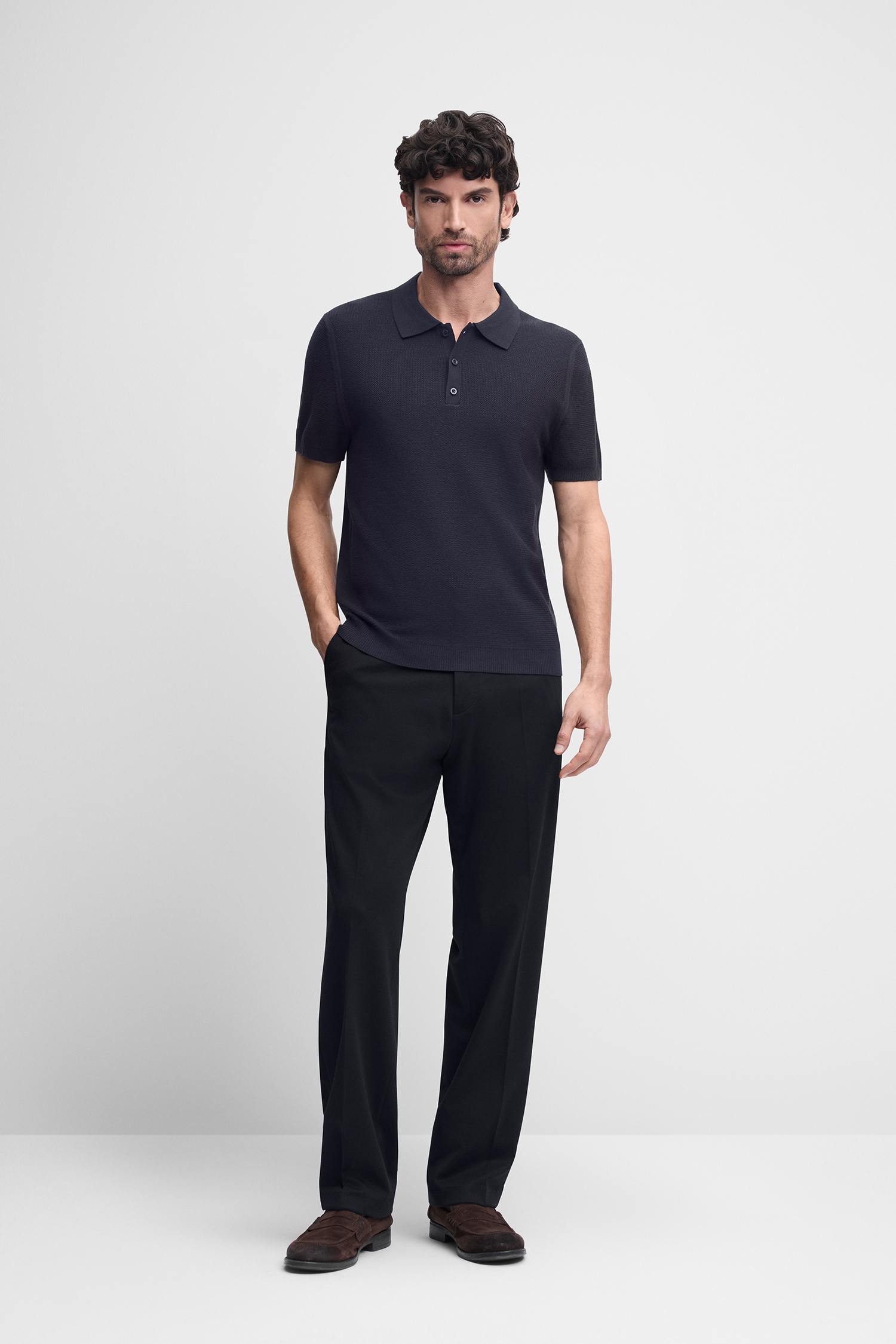 Cinque Kurzarmpullover »CIFLAV« mit Polokragen und Knopfleiste, Regular Fit