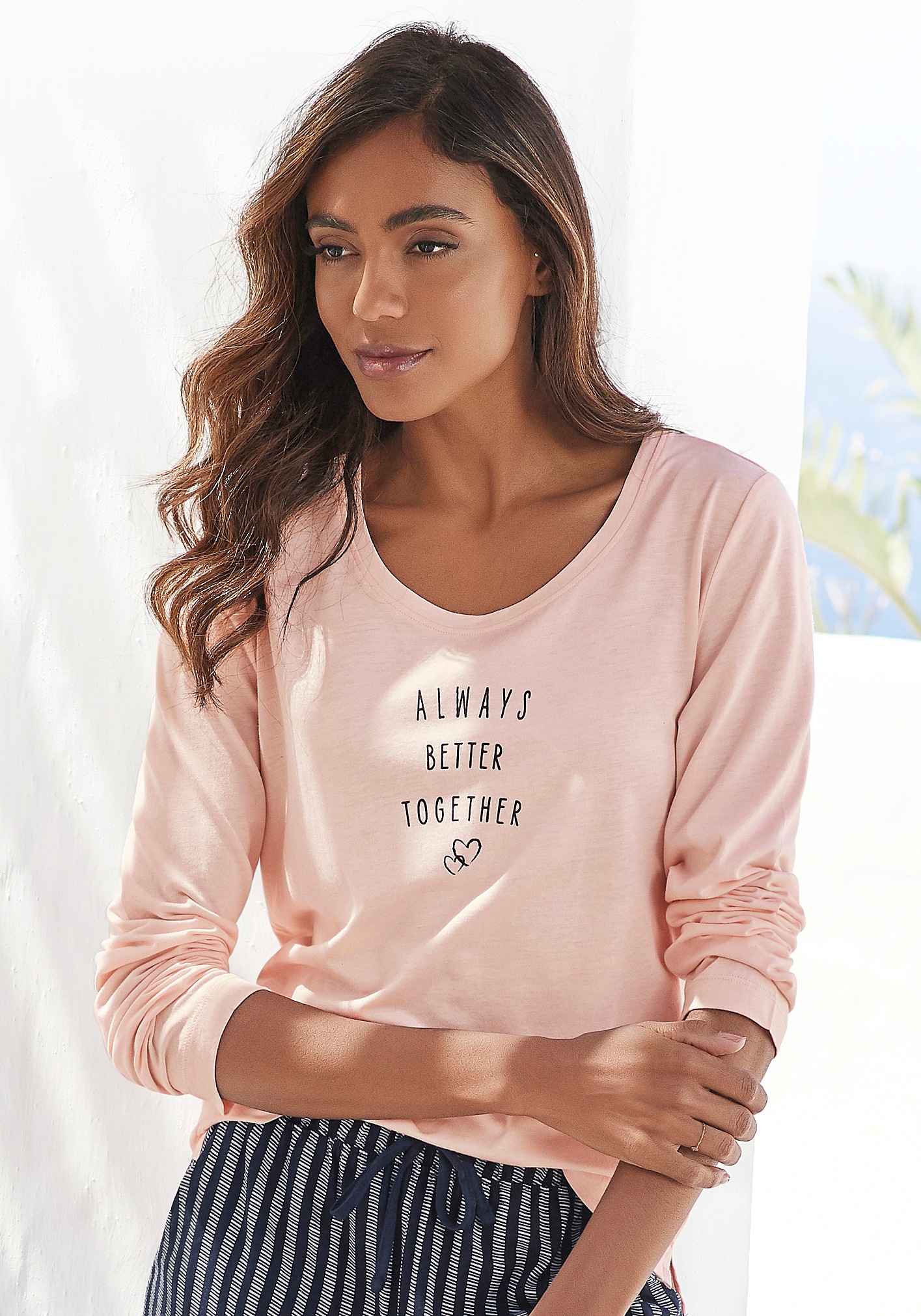 Vivance Dreams Pyjamaoberteil, mit Statementdruck kaufen