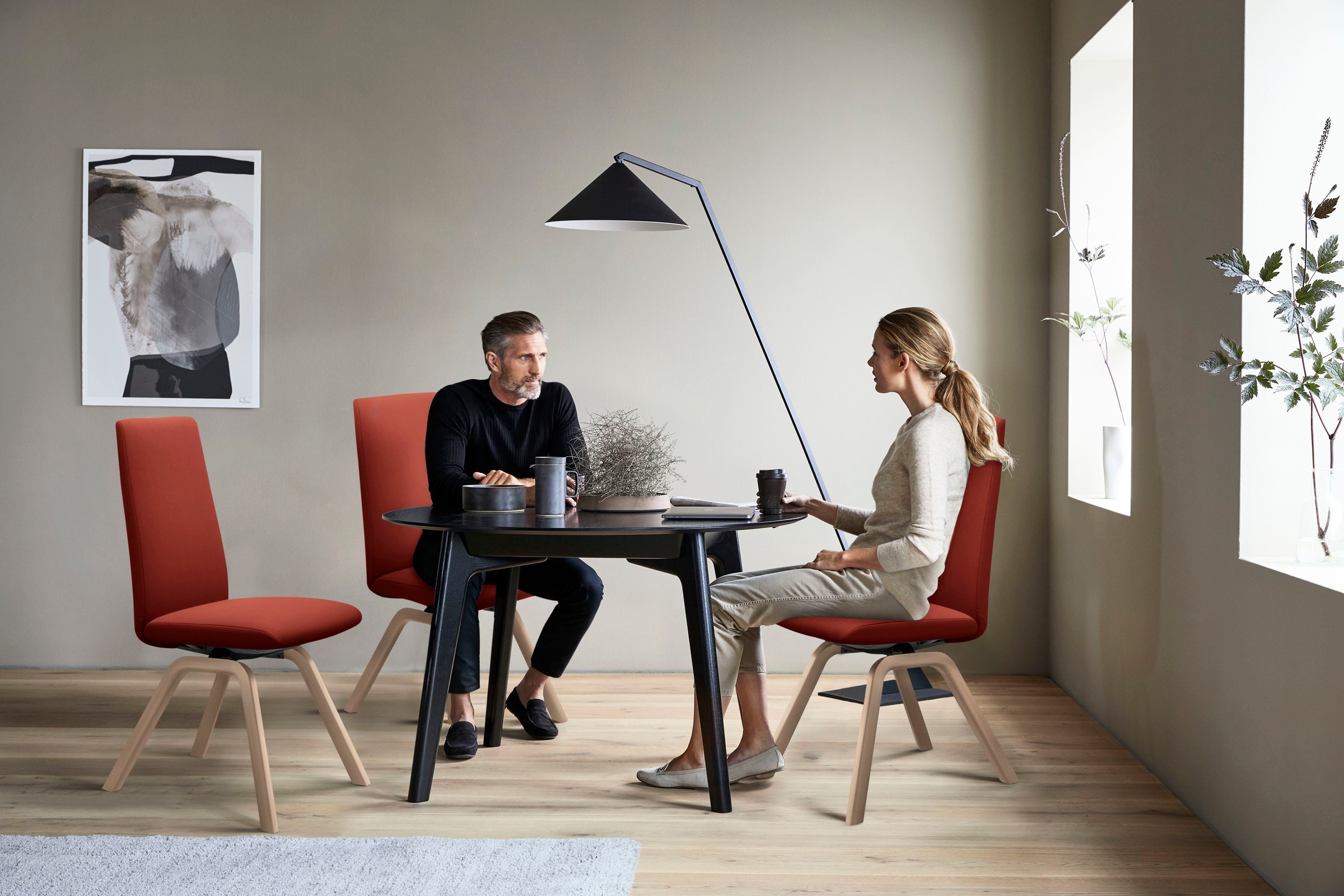 Stressless® Polsterstuhl »Laurel« () High Back, Größe L, mit schräggestellten Beinen in Eiche gekalkt