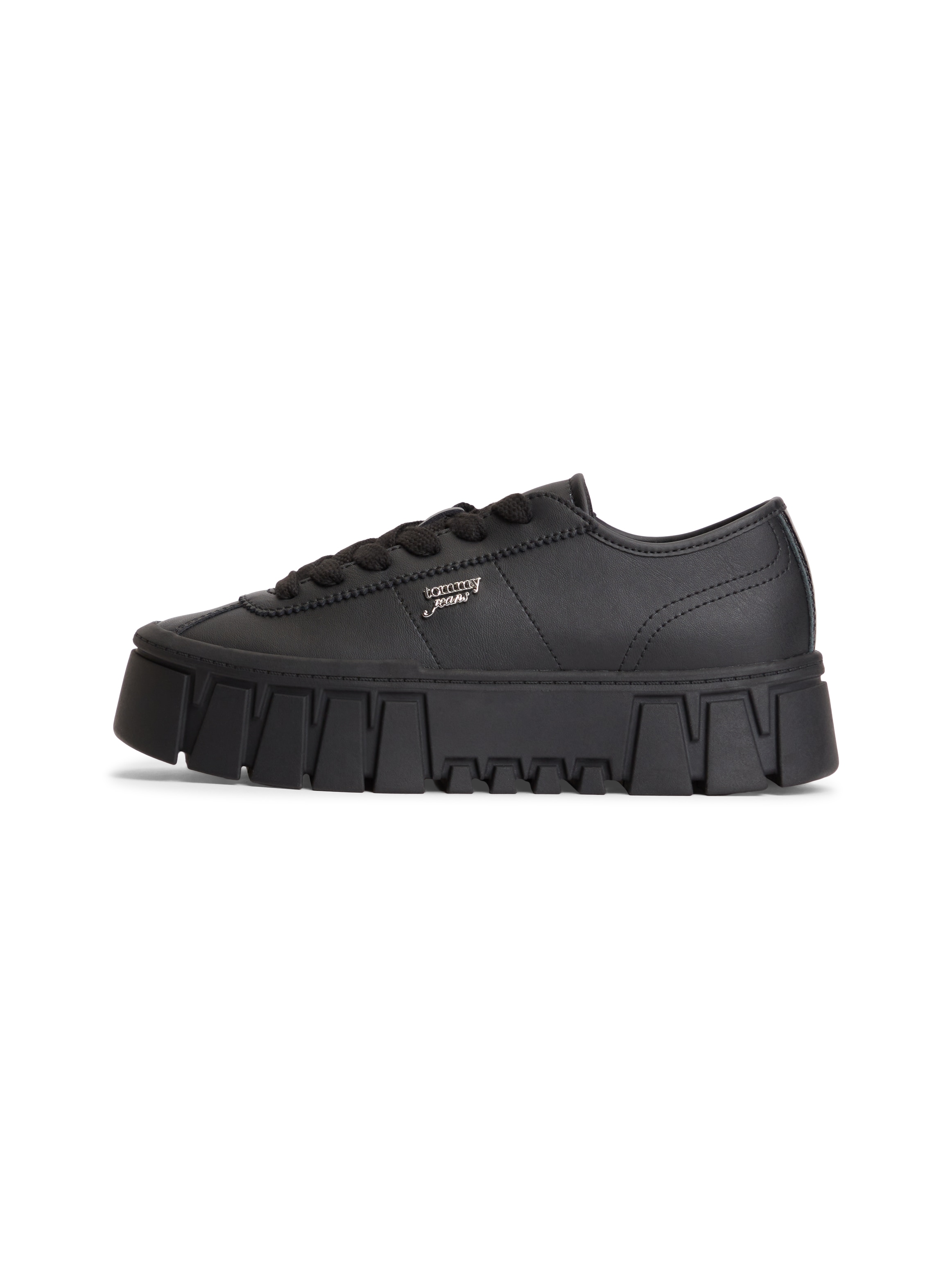 Tommy Jeans Plateausneaker »TJW PLATFORM SNEAKER LEATHER LC«  Schnürschuh, Halbschuh, Freizeitschuh mit seitlichem Logoschriftzug