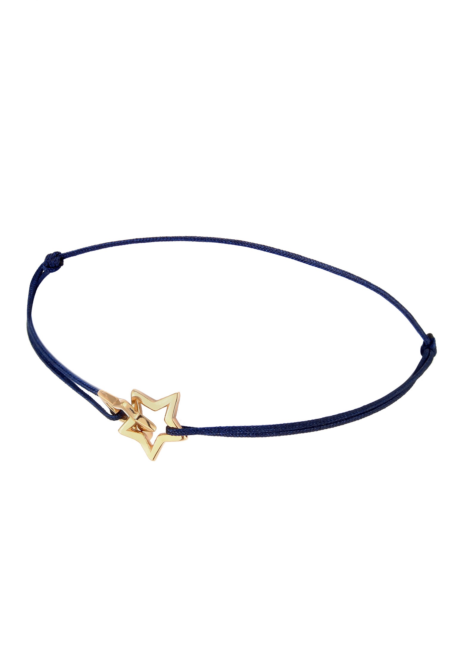 Elli Armkette »Armband Stern Nylon 925 Sterling Silber vergoldet«