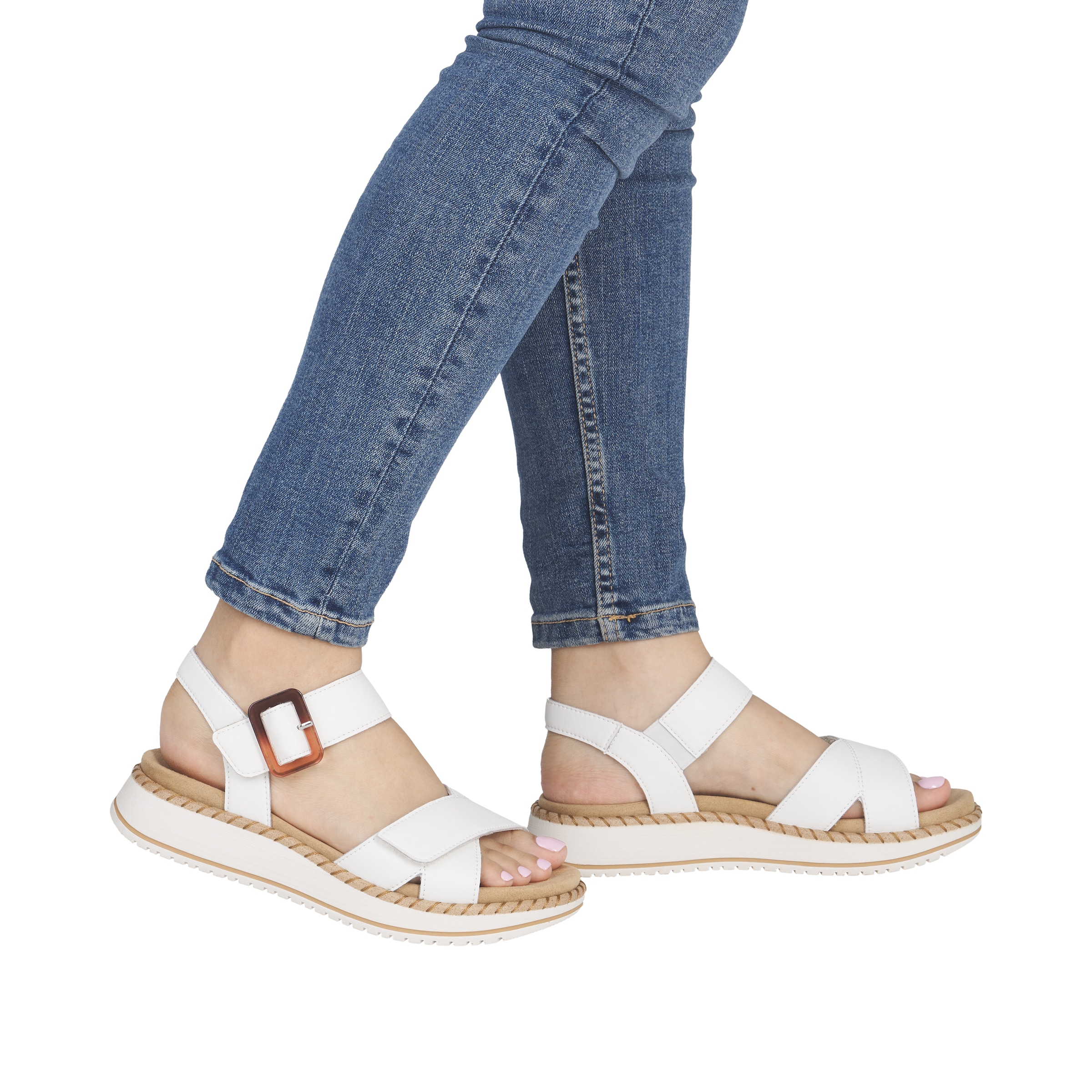 Remonte Keilsandalette  Sommerschuh, Sandalette mit zwei praktischen Klettverschlüssen