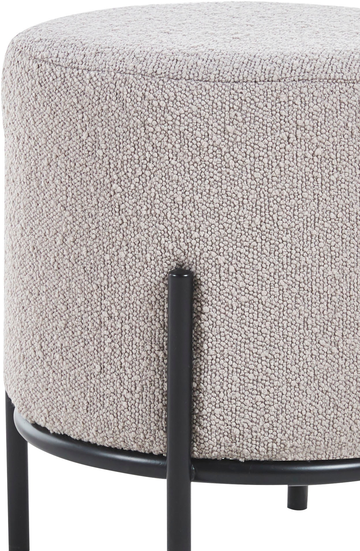 SalesFever Polsterhocker »Komfortabler Polsterhocker«, mit Design-Gestell aus schwarzem Metall