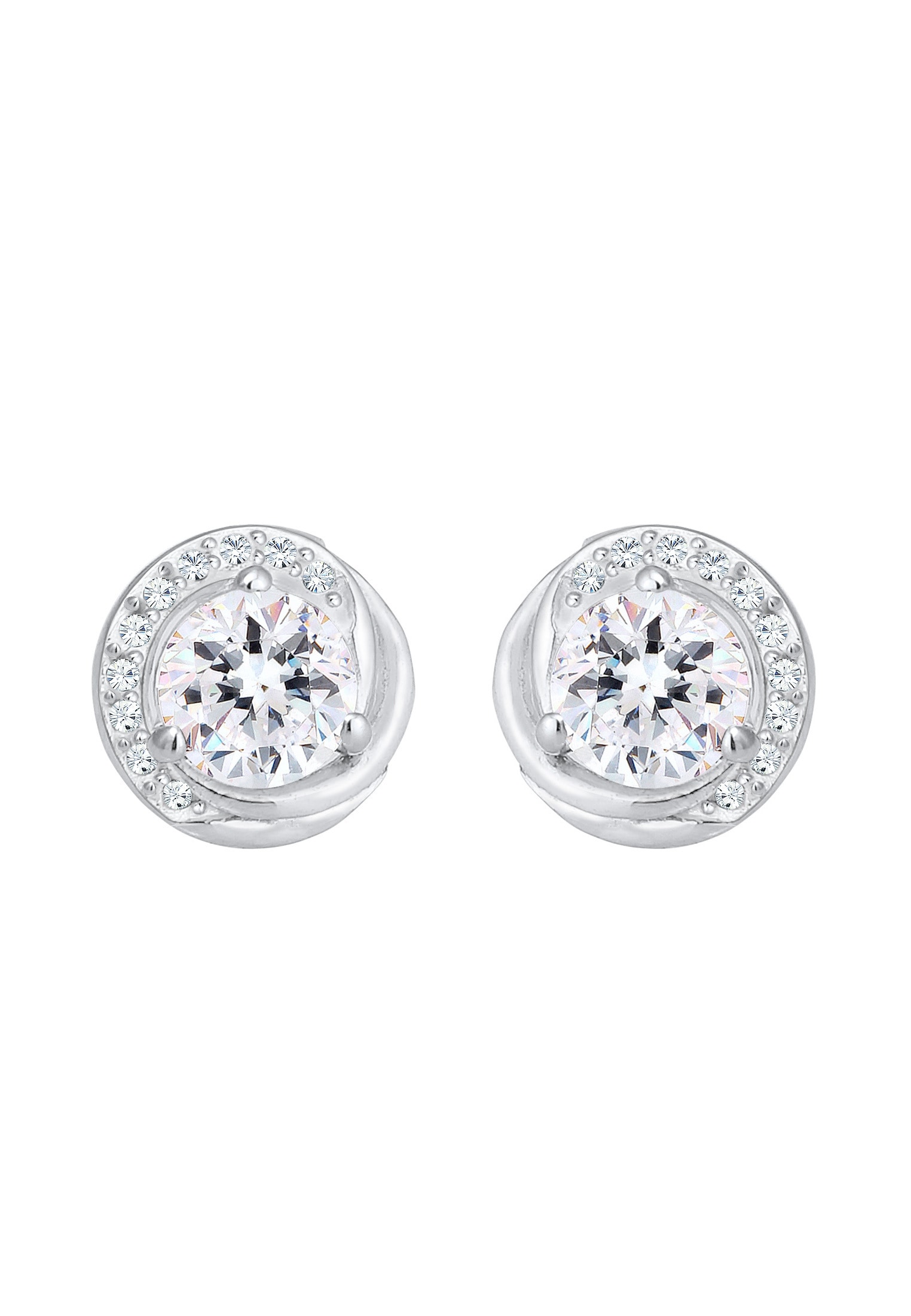 Elli Paar Ohrstecker »Ohrringe Ohrstecker Glas Kristalle Weiß 925 Sterling Silber«
