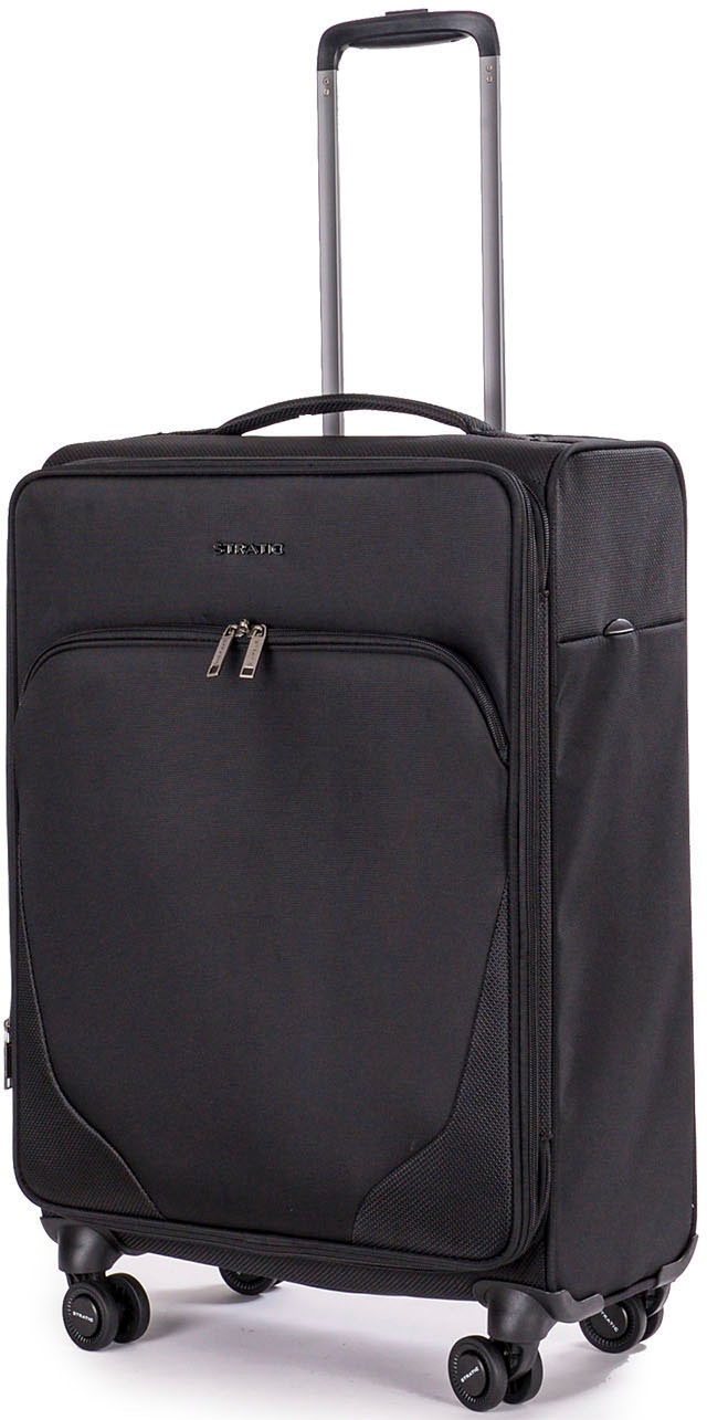 Stratic Weichgepäck-Trolley »Mix M, black«, 4 Rollen, Reisekoffer Reisegepäck Aufgabegepäck TSA-Zahlenschloss