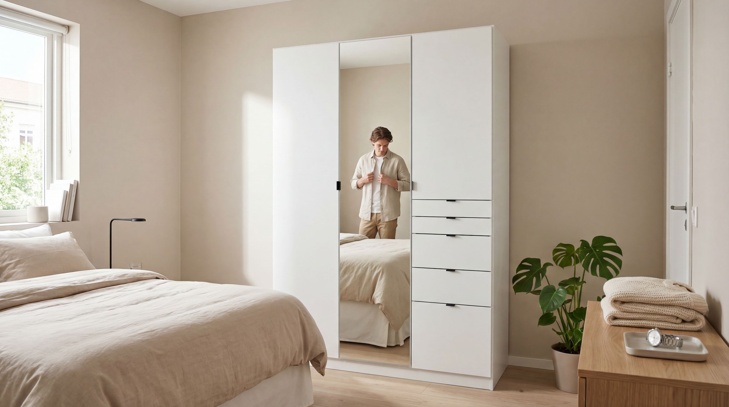 rauch Drehtürenschrank »Kleiderschrank Schrank Garderobe Wäscheschrank Ankleide ONTARIO« Breiten 136/181 cm,  mit 5 Schubladen in unterschiedlichen Größen MADE IN GERMANY