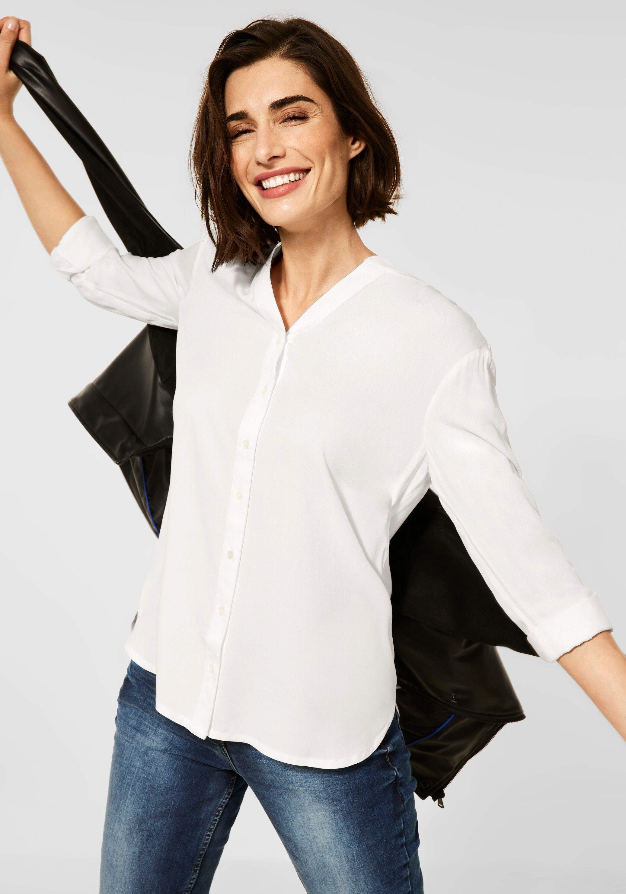 Cecil Longbluse, mit durchgehender Knopfleiste
