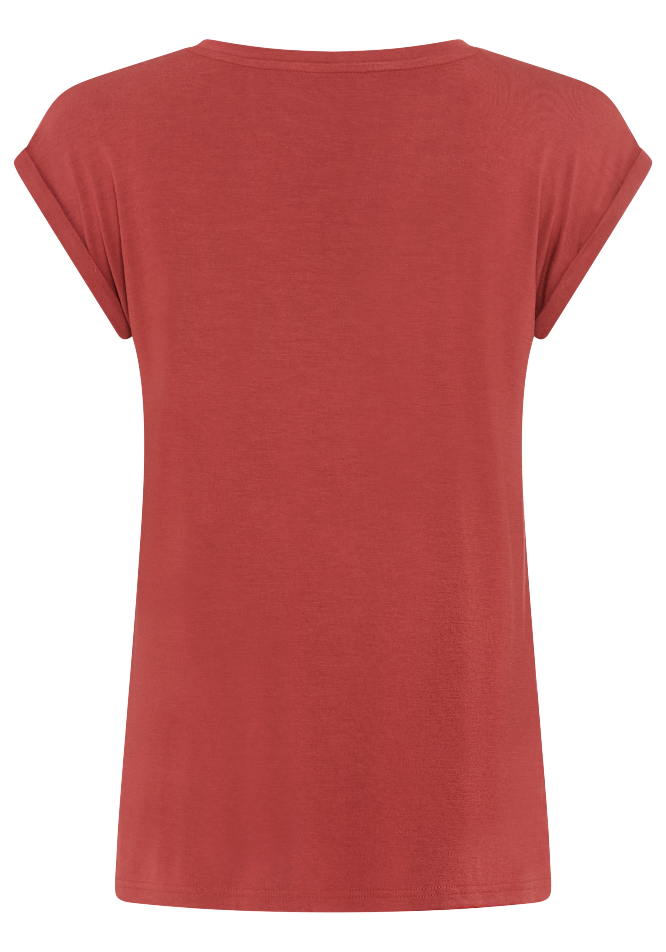 Tamaris T-Shirt Regular Fit, mit überlappenden Schultern, Kurzarm mit Aufschlag