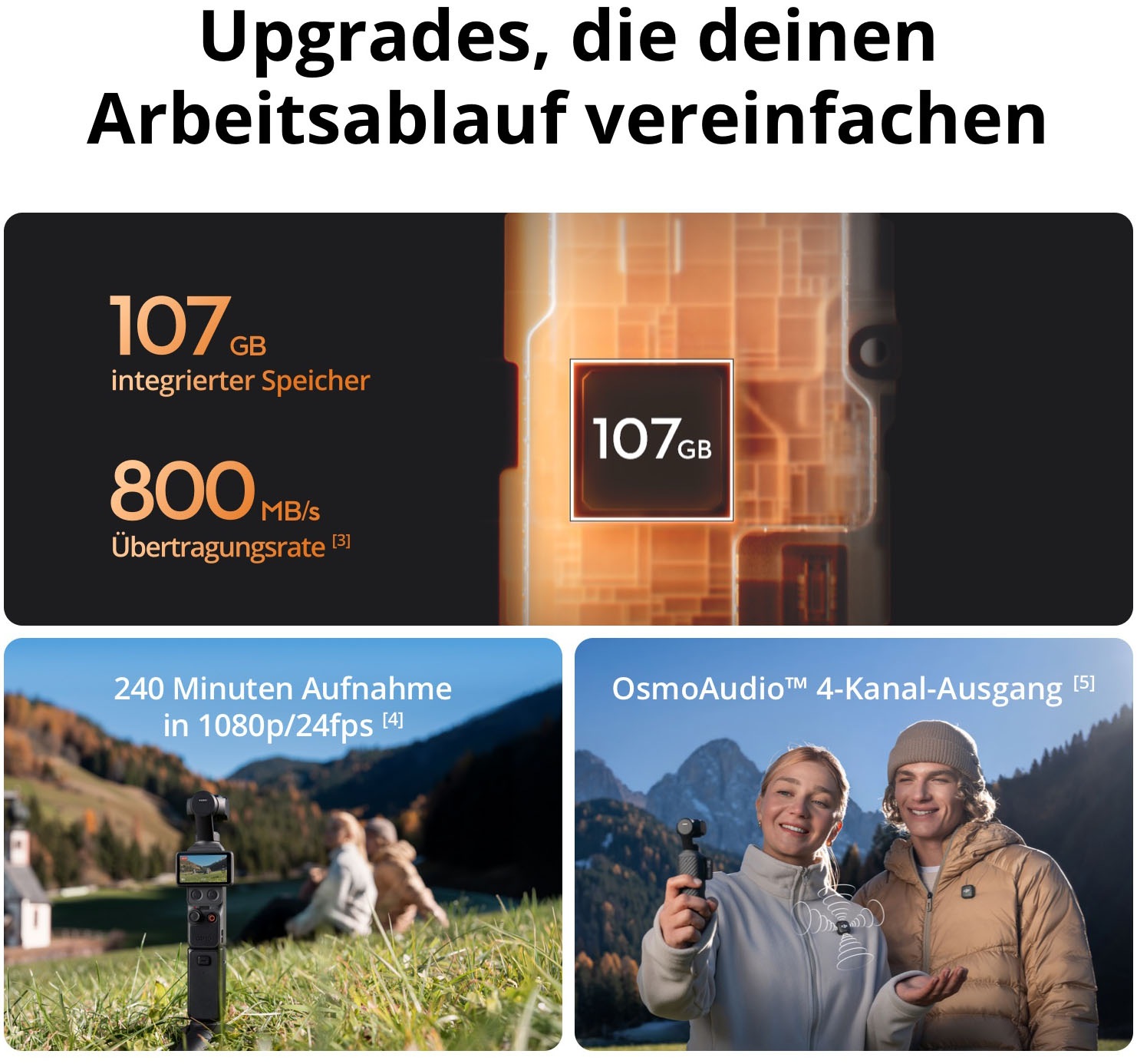 DJI Kompaktkamera »Osmo Pocket 4« , 37 , Bluetooth