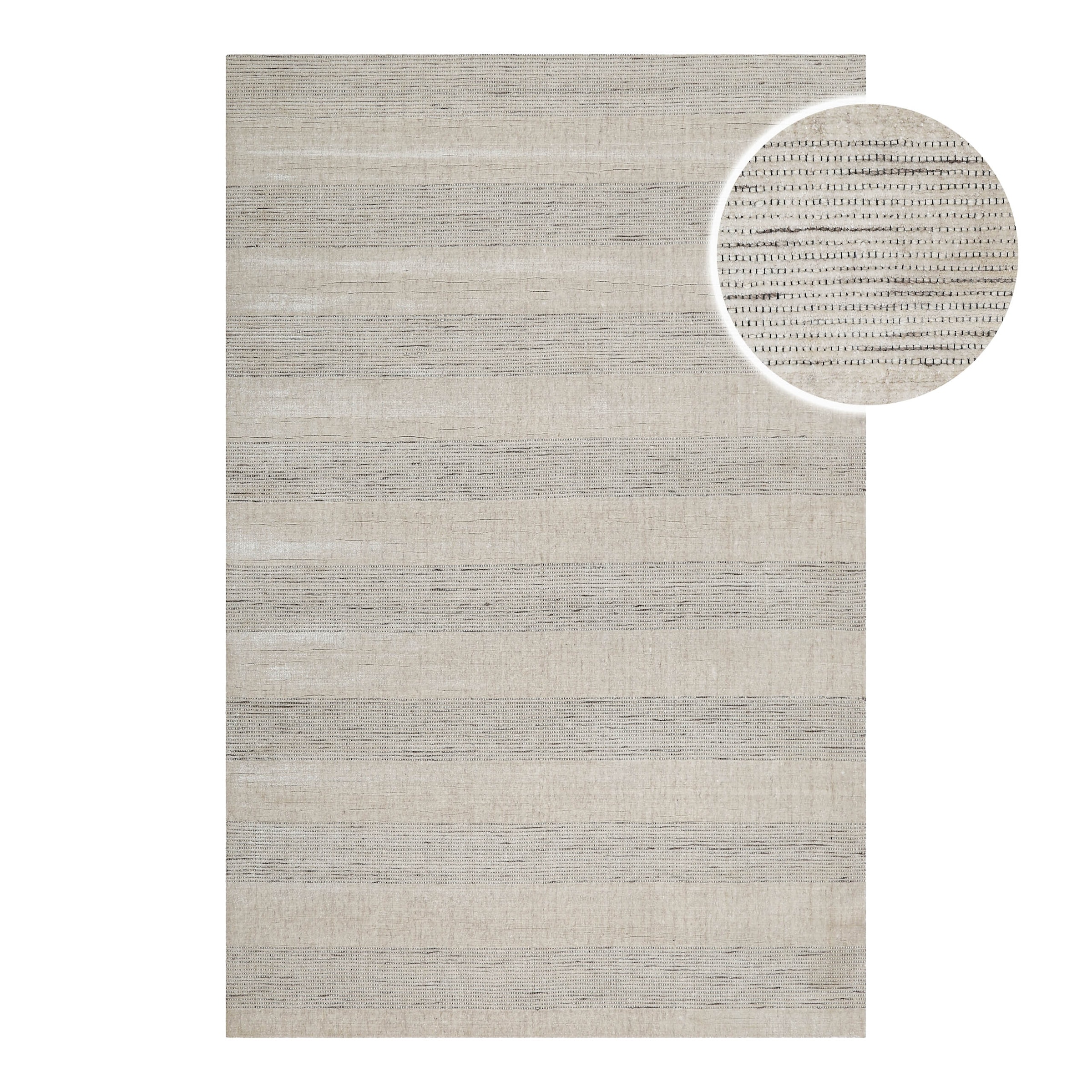 Wecon home Teppich »Seattle« rechteckig 11 mm Höhe Kurzflorteppich, handgewebt, TENCEL & Schurwolle, Streifen, Wohnzimmer