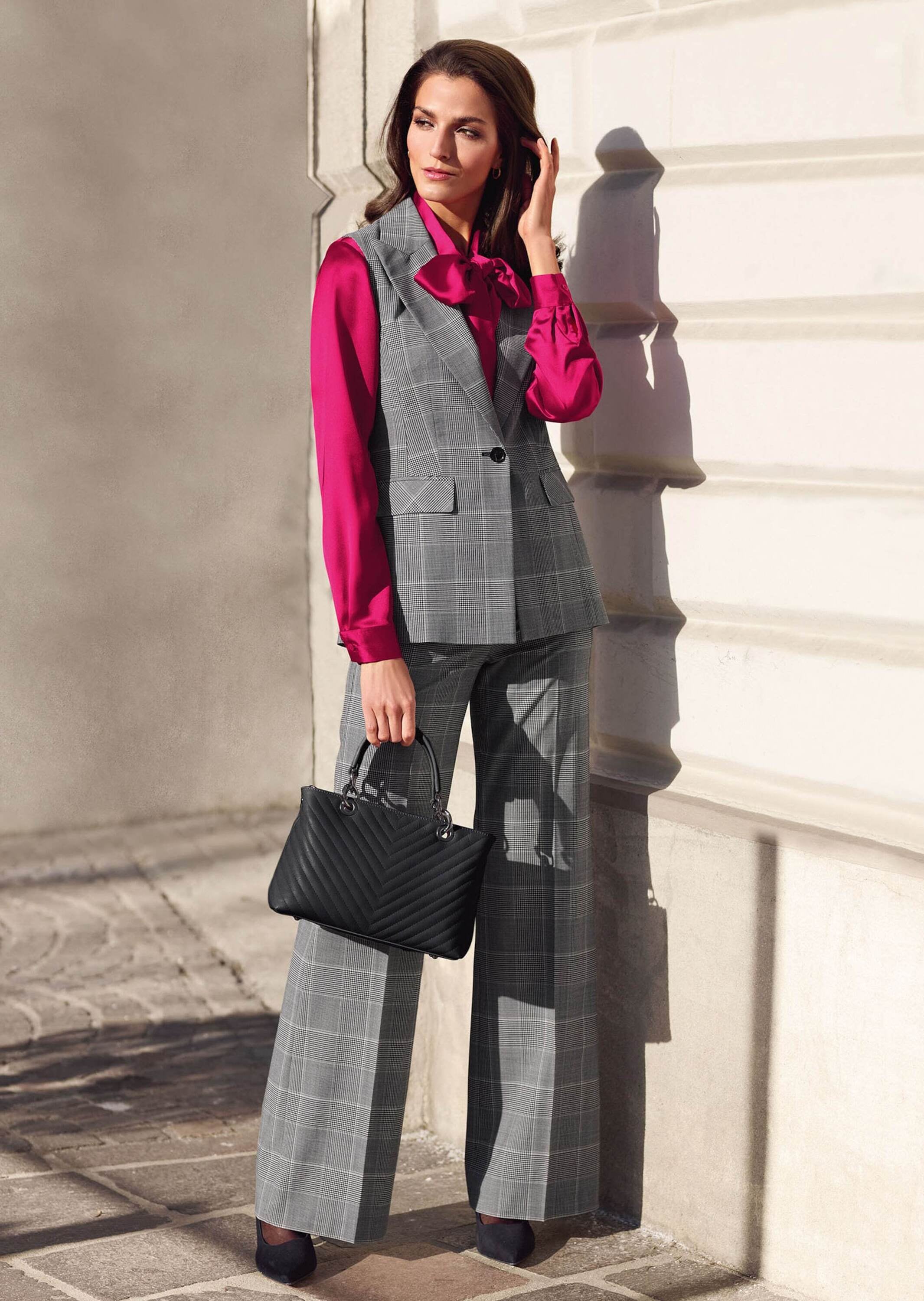 MADELEINE Kurzweste »Weste Klassisch-elegante Glencheck-Weste«
