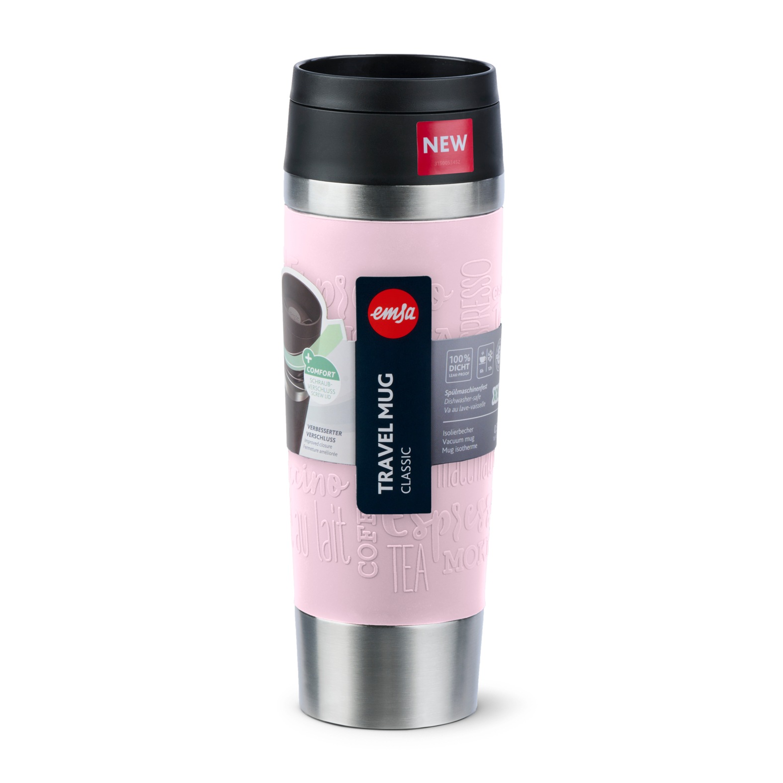 Emsa Thermobecher »Travel Mug Classic, mit 360°-Trinköffnung, auslaufsicher, rutschfest« 4h heiß, 8h kalt - 360 ml / 6h heiß, 12h kalt - 500 ml, 100% dicht