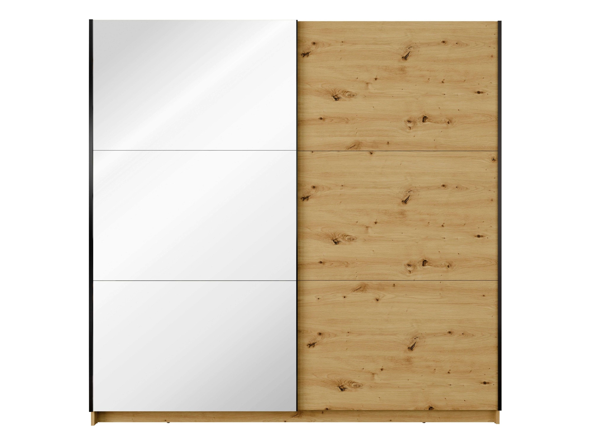 INOSIGN Kleiderschrank »Kleiderschrank Fresno mit 5 Einlegeböden, Spiegel und Kleiderstange«, Garderobe mit 2 Schwebetüren, B/H/T 200/207/62 cm