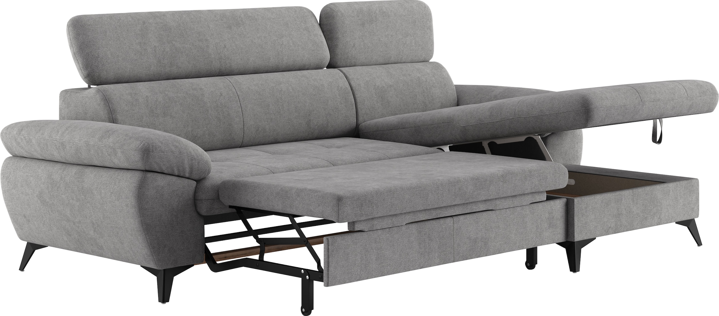 COTTA Ecksofa »Hudson L-Form«, mit Kopfteilverstellung, wahlweise mit Bettfunktion & Bettkasten