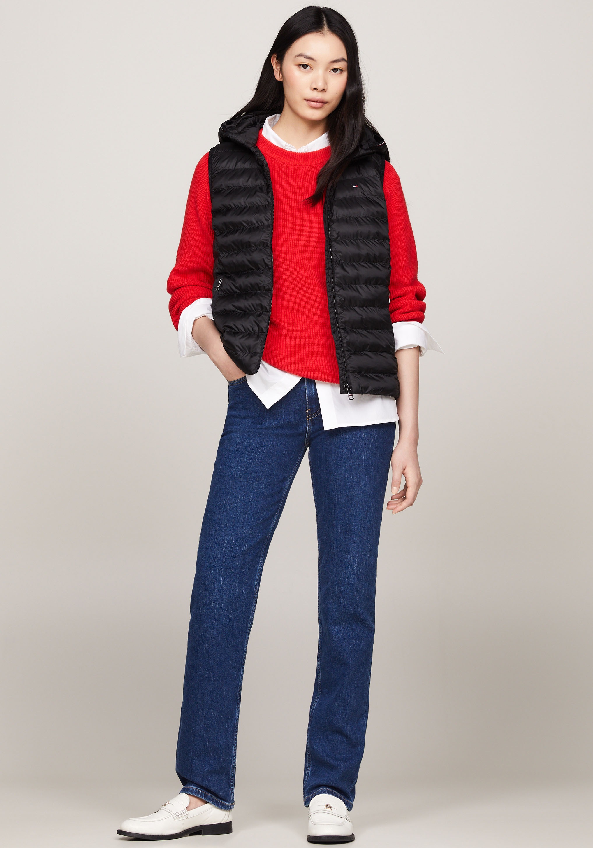 Tommy Hilfiger Steppweste »LW PADDED GLOBAL STRIPE VEST«, (Global Serie TH WOMEN), Reißverschlusstaschen