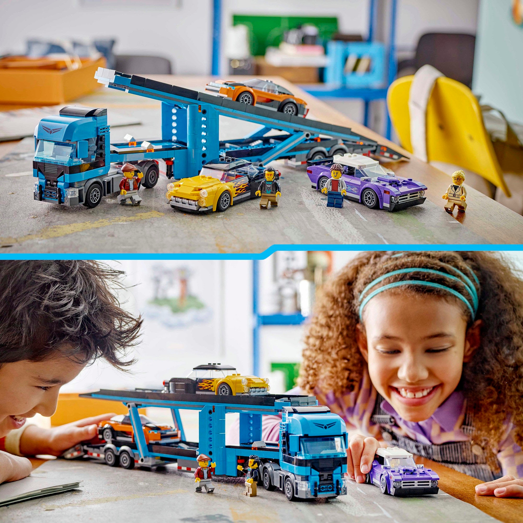 LEGO® Konstruktionsspielsteine »Autotransporter mit Sportwagen (60408), LEGO City«, (998 St.), Made in Europe