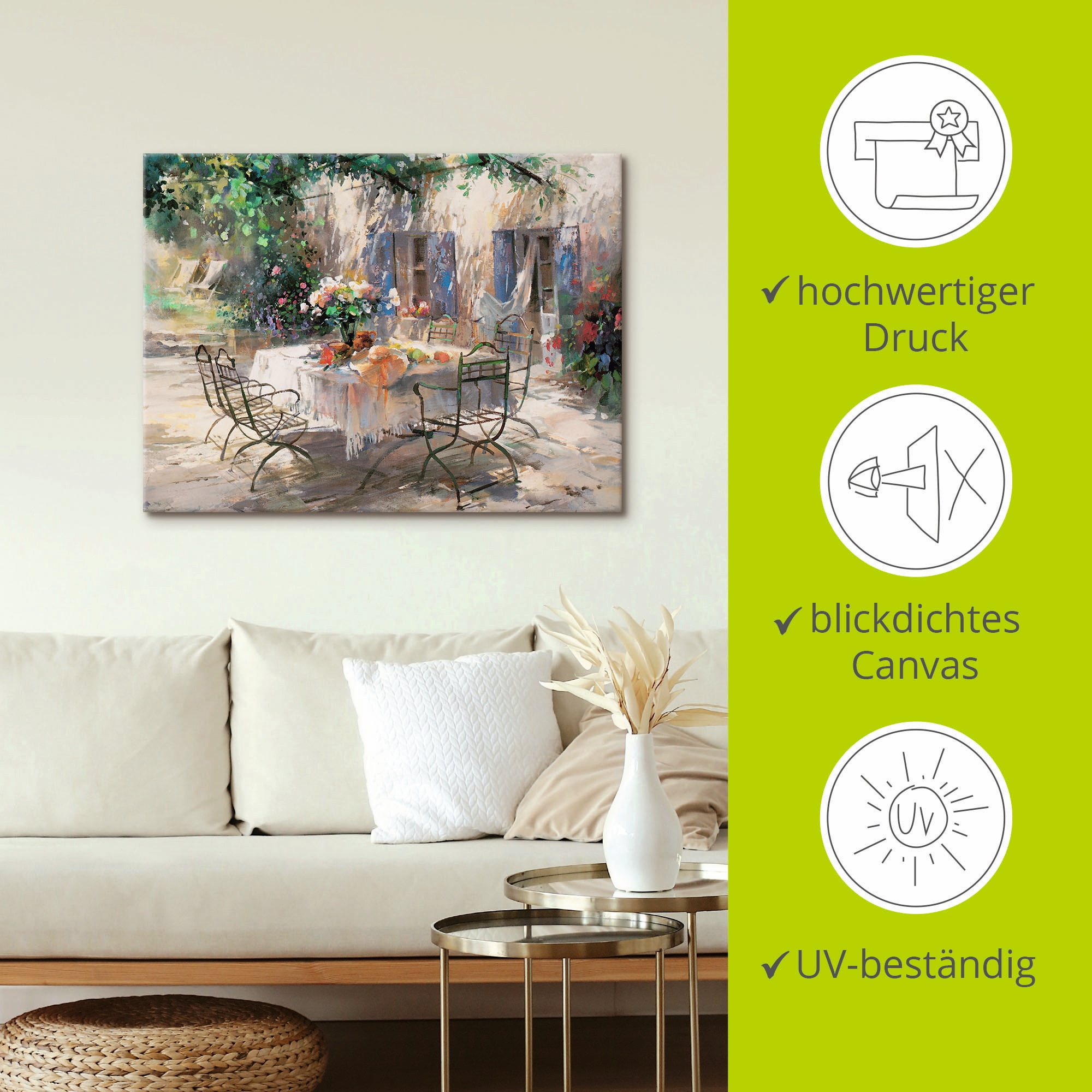 Artland Wandbild »Schatten Garten«, Garten, (1 St.), als Leinwandbild, Poster, Wandaufkleber in verschied. Größen