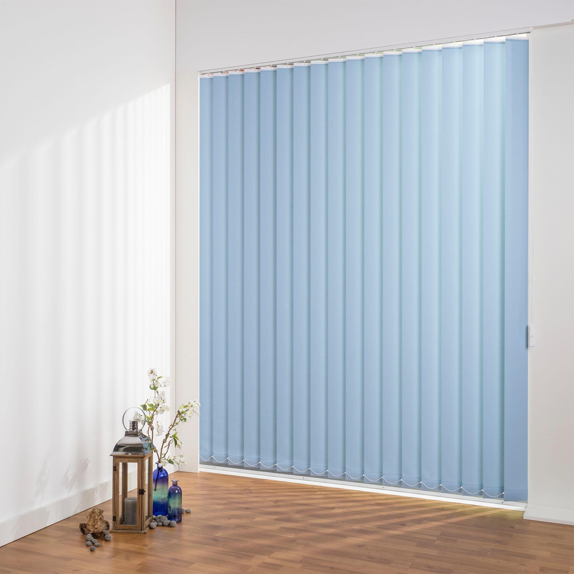 Liedeco Lamellenvorhang »Lamellenvorhang Vertikalanlage perlex - 127 mm Lamelle« freihängend Kürzbare Vertikalanlage Perlex in blau