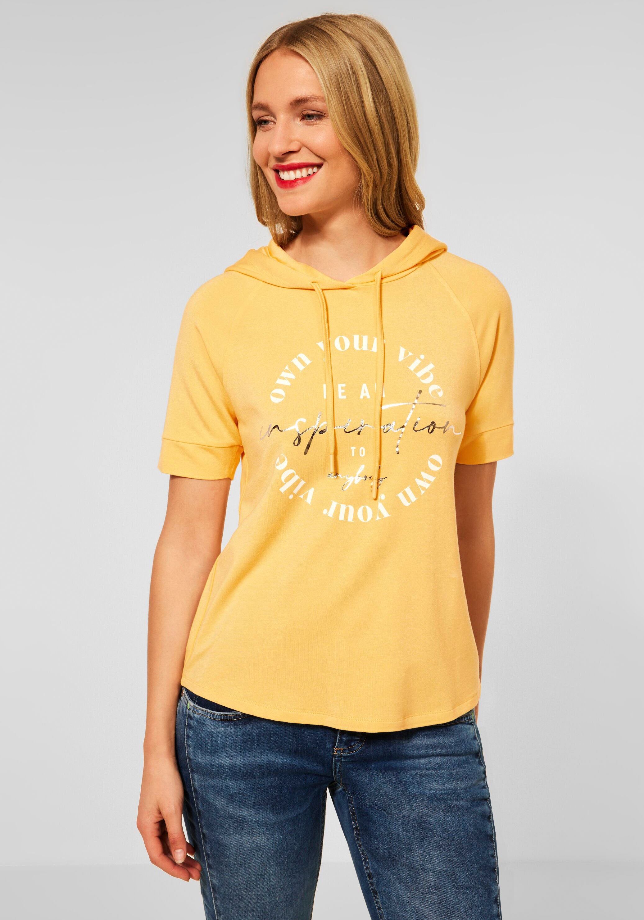 STREET ONE Kapuzenshirt, mit teilweise glänzendem Schriftzug