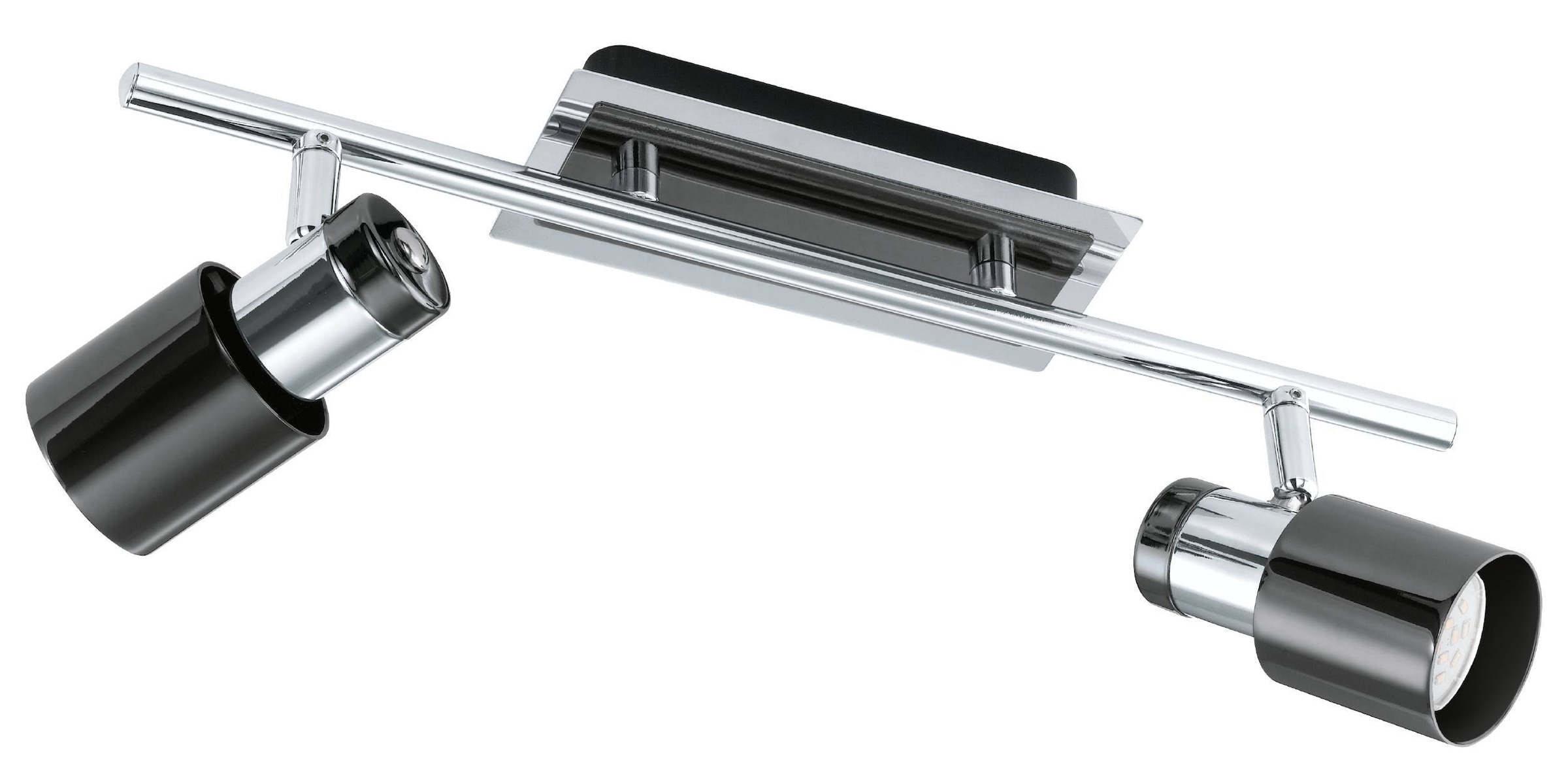 EGLO Deckenleuchte »Davida 1 Deckenlampe, Deckenspot aus Metall, Wohnzimmerlampe, GU10« GU10 1 Stk. Spot - L39 x B7 cm - nickel-nero - 2X4,6W inkl.