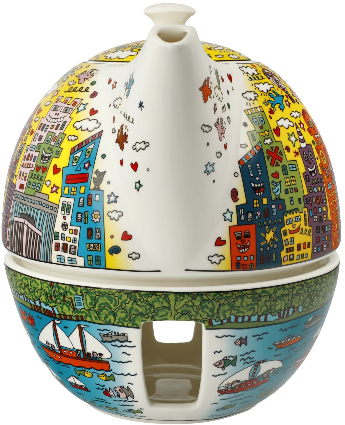 Goebel Kanne »Teekanne mit Stövchen James Rizzi - My New York City Sunset« 1 Stk. tlg.