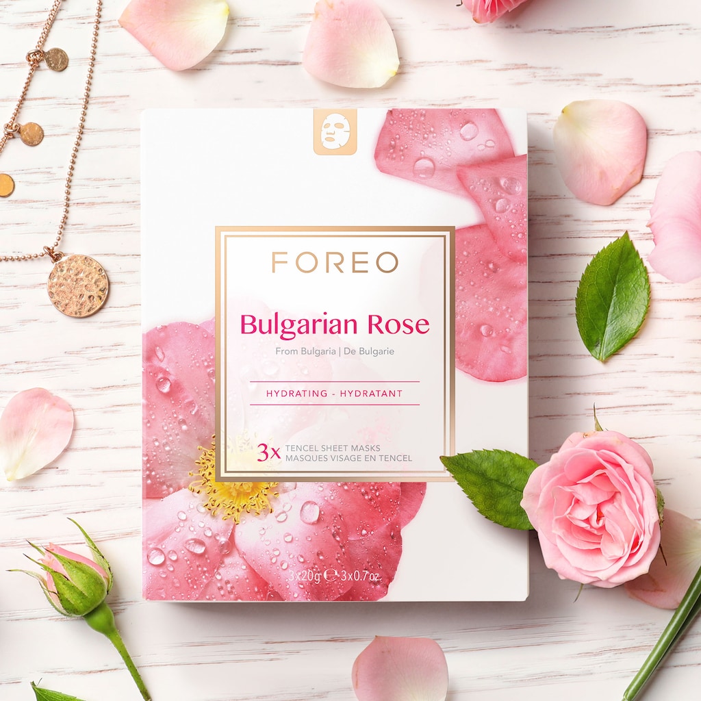 FOREO Gesichtsmaske »Farm To Face Collection Sheet Masks Bulgarian Rose«, (3 tlg.)