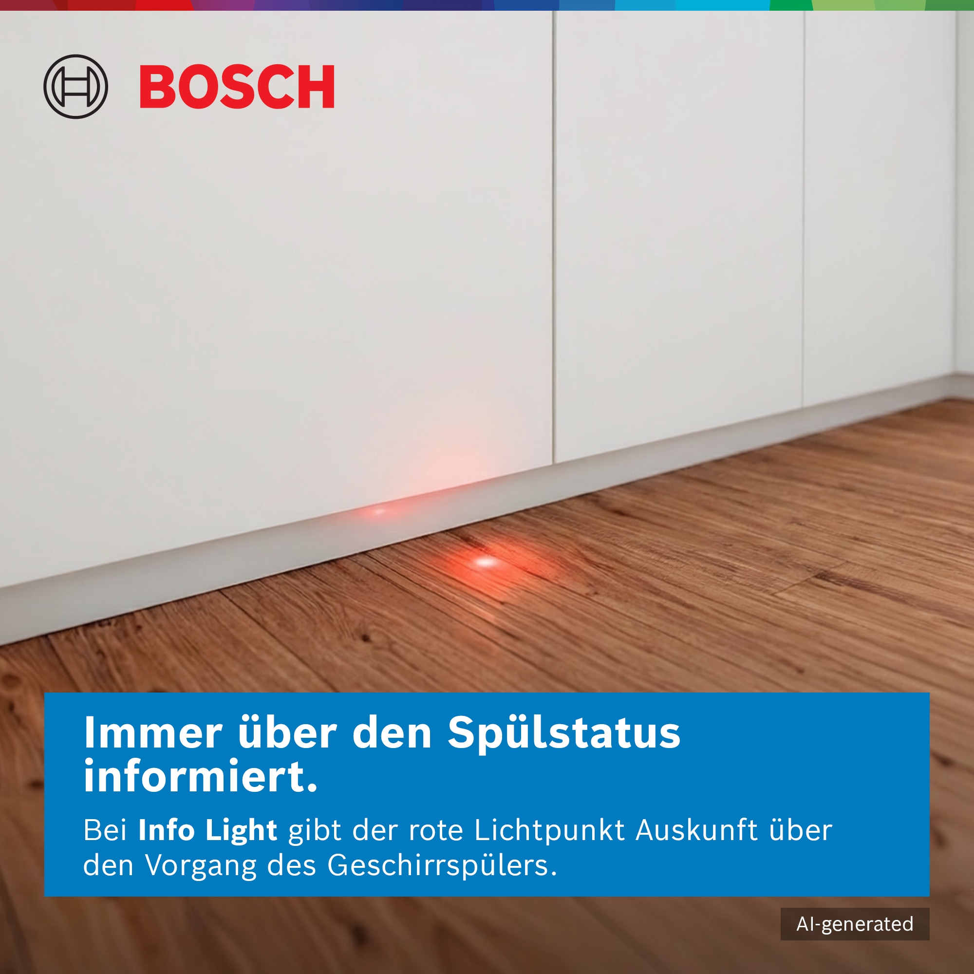 BOSCH vollintegrierbarer Geschirrspüler Serie 2 »SMV2HTX08E« 13 tlg. Maßgedecke Info Light - erlischt bei Beendigung des Spülvorgangs