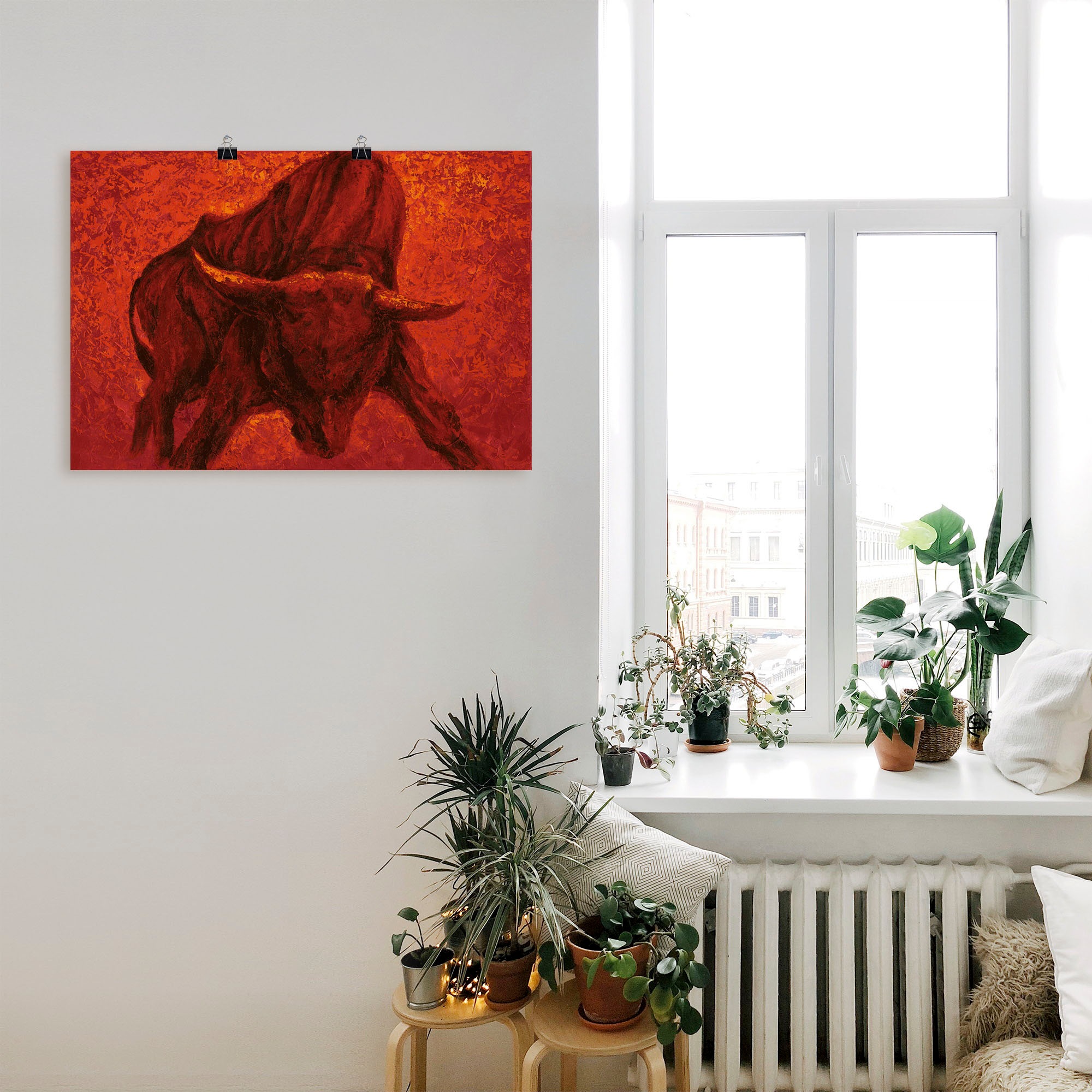 Artland Wandbild »Katalanischer Stier«, Wildtiere, (1 St.), als Alubild, Outdoorbild, Leinwandbild, Poster, Wandaufkleber
