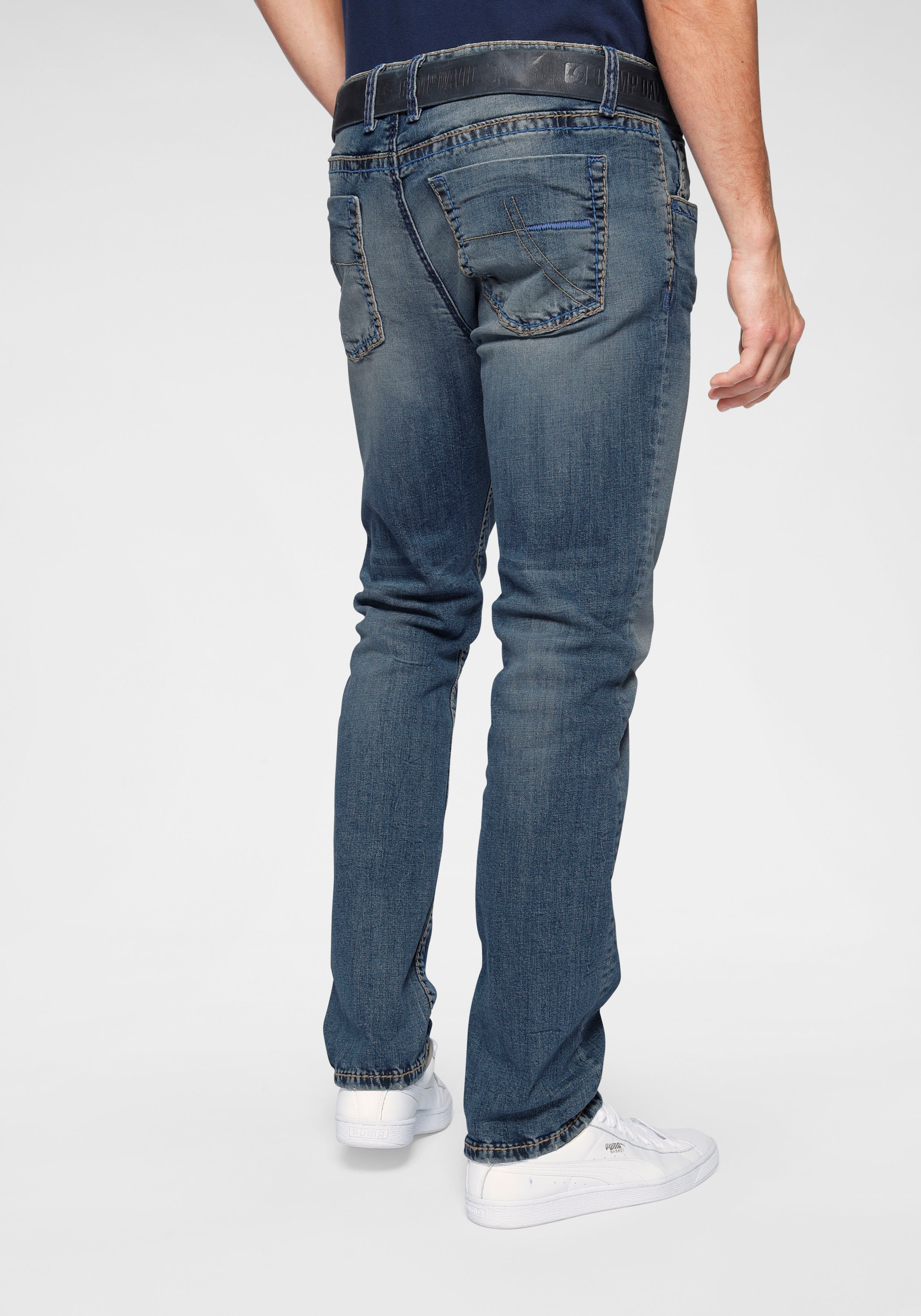 CAMP DAVID Straight-Jeans »NI:CO:R611«, mit markanten Steppnähten