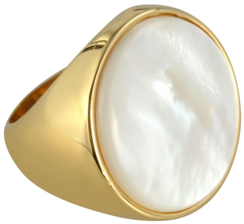 Adelia´s Fingerring »Ring aus Edelstahl mit Perlmutt«