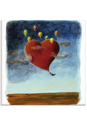 Glasbild »Fliegendes Herz«, Herzen, (1 St.)