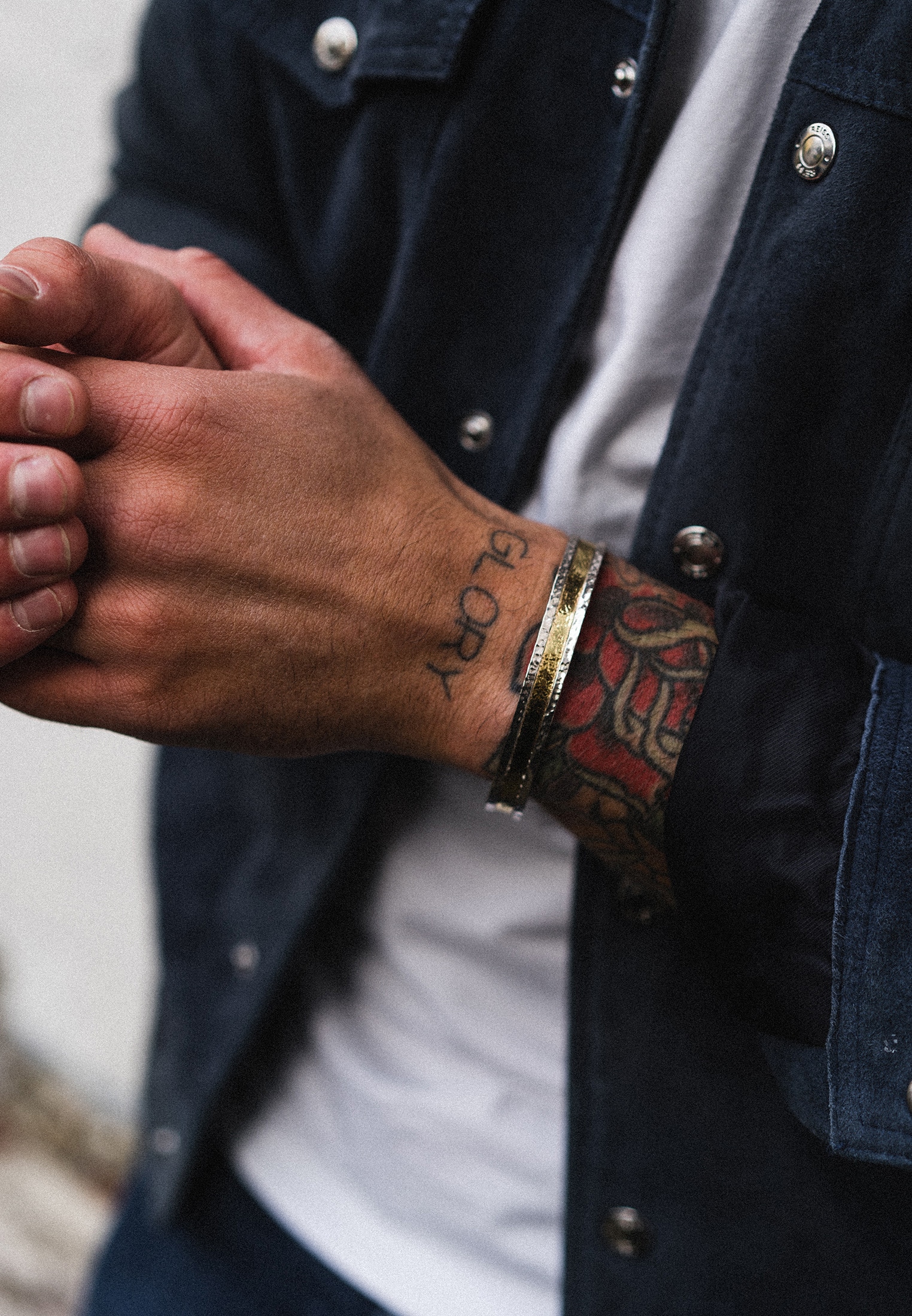 HAZE & GLORY Armreif »Armband Armreif -Two Faced 925 Silber Bicolor«