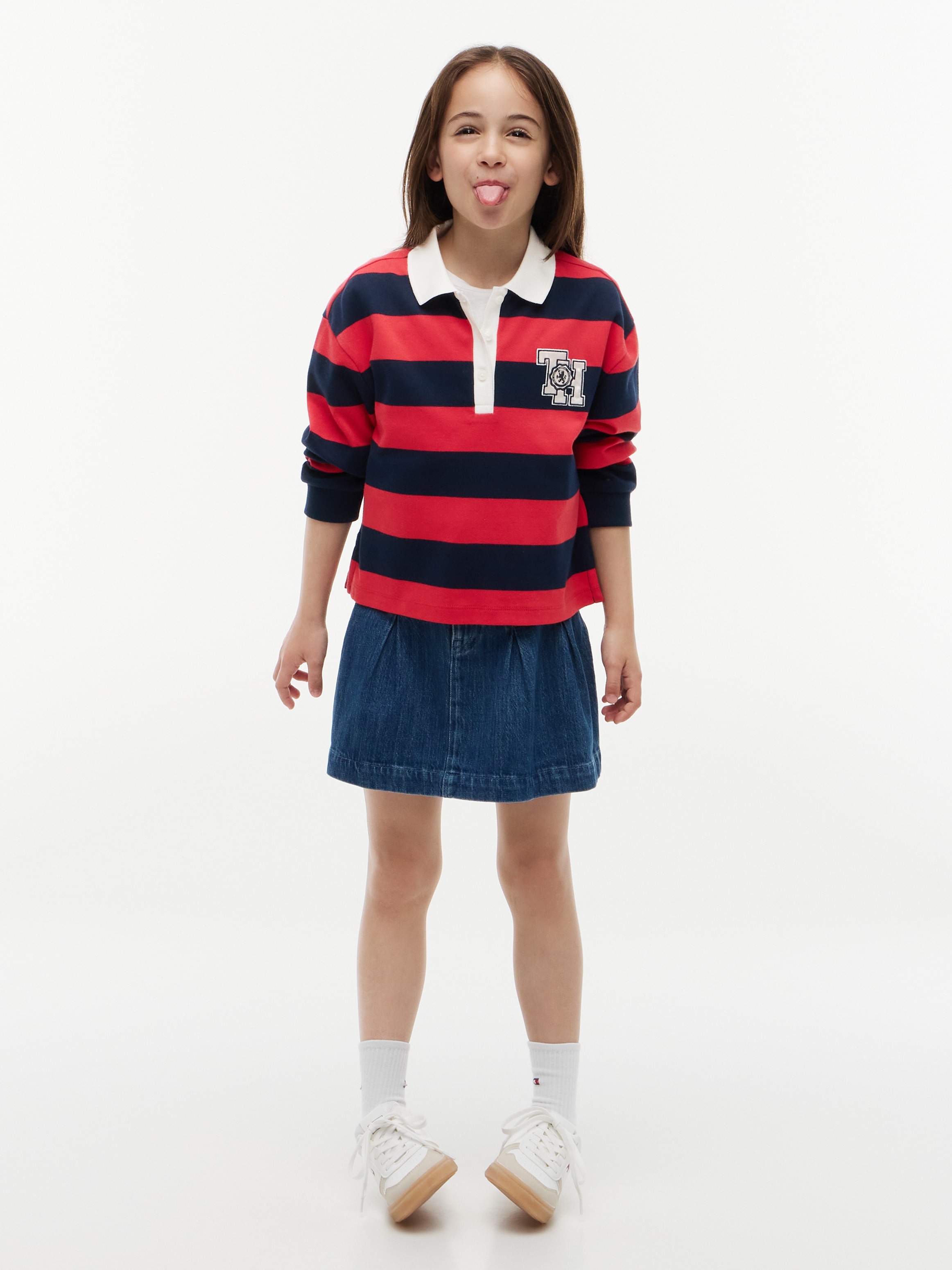 Tommy Hilfiger Langarm-Poloshirt Regular Fit, reine Baumwolle, Kinder bis 16 Jahre