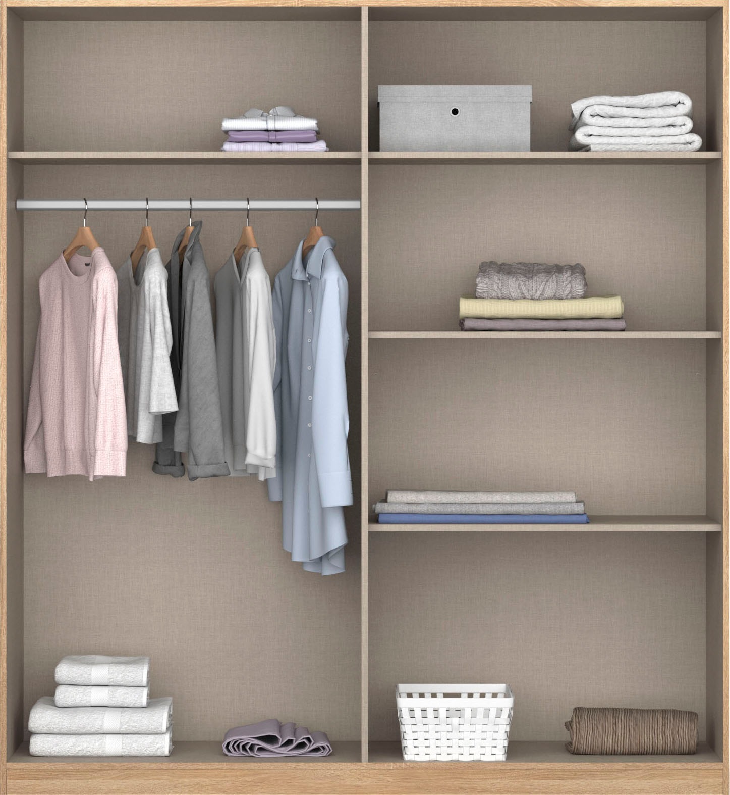 rauch Drehtürenschrank »Kleiderschrank Schrank Garderobe Schlafzimmerschrank CELLE« in 4 Breiten und 2 Höhen, optional mit Schubkästen MADE IN GERMANY