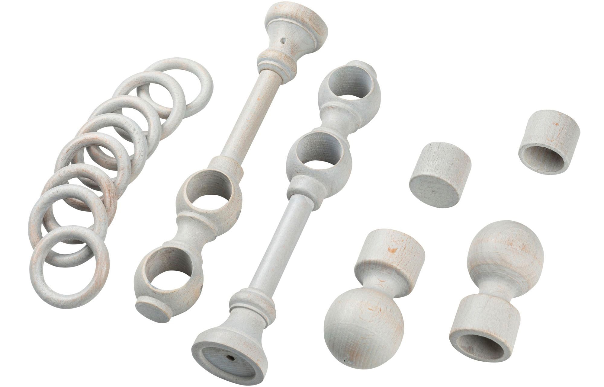 SN DECO GROUP Gardinenstange »Giro« 2 läufig-läufig Fixmaß 28 mm, Holz, verschiedene Längen und Farben, Komplettset