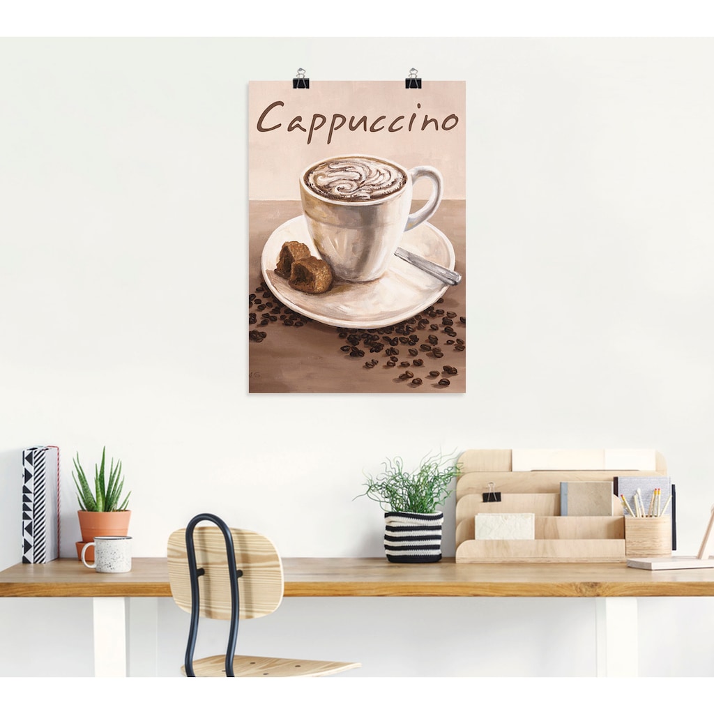 Artland Wandbild »Cappuccino - Kaffee«, Kaffee Bilder, (1 St.)