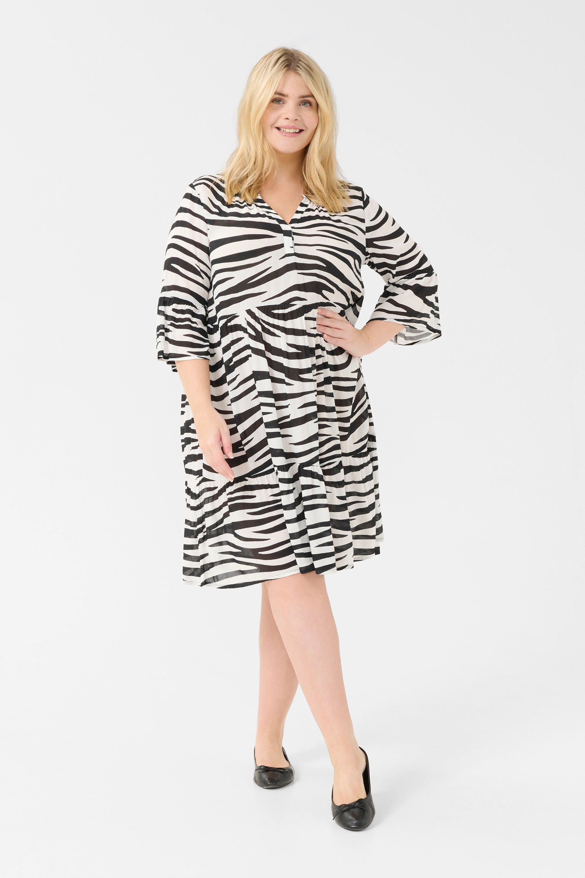 KAFFE Curve Midikleid »Damen Kleid KCleane«