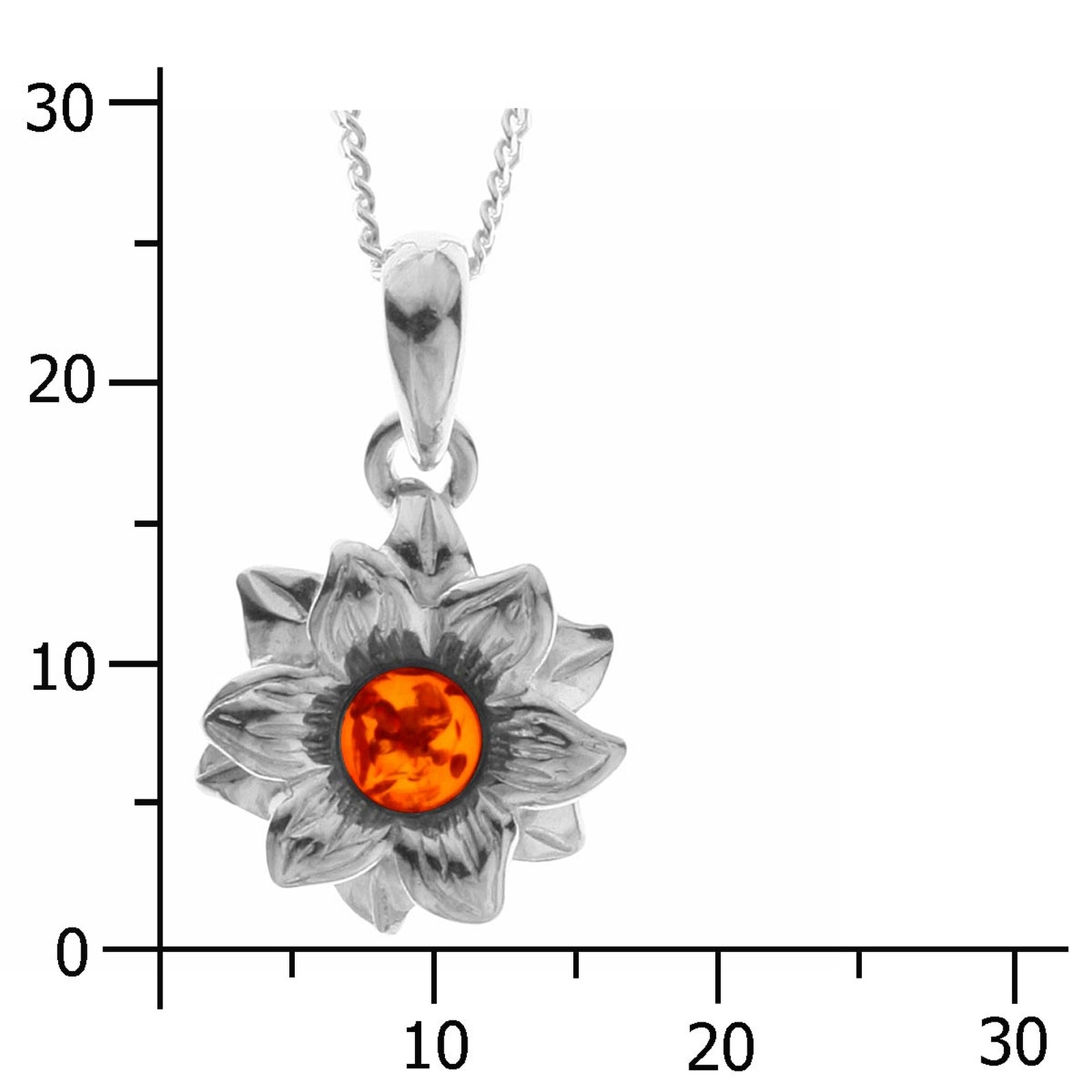 OSTSEE-SCHMUCK Kette mit Anhänger »- Blüte - Silber 925/000 - Bernstein«