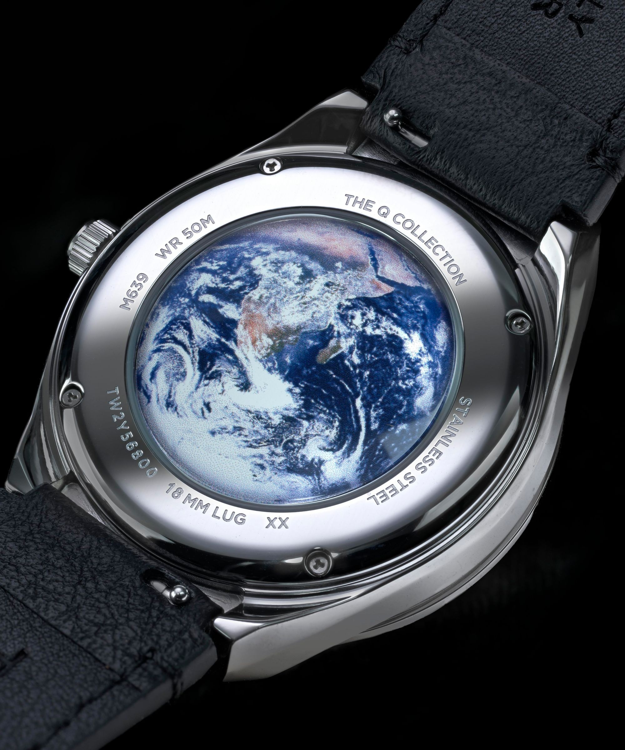 Timex Quarzuhr »Q Timex Vintage Inspired NASA« Armbanduhr, Herrenuhr, Lederarmband, analog, Wochentag, Tag, Mondphase