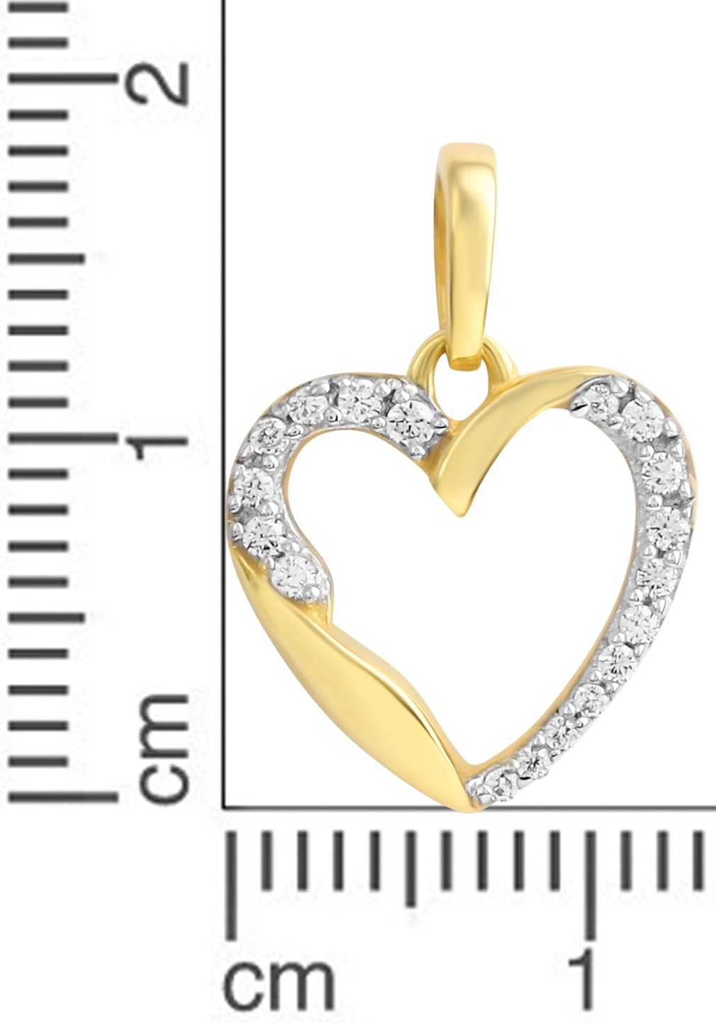 Firetti Herzanhänger »Schmuck Geschenk Gold 333 Halsschmuck Anhänger Herz glitzernd«, mit Zirkonia (synth.)