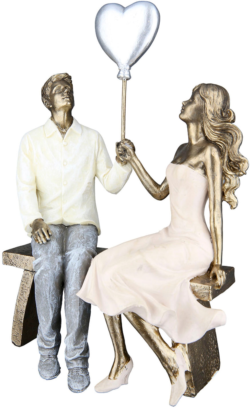 GILDE Dekofigur »Paar auf Bank mit Herz Ballon«