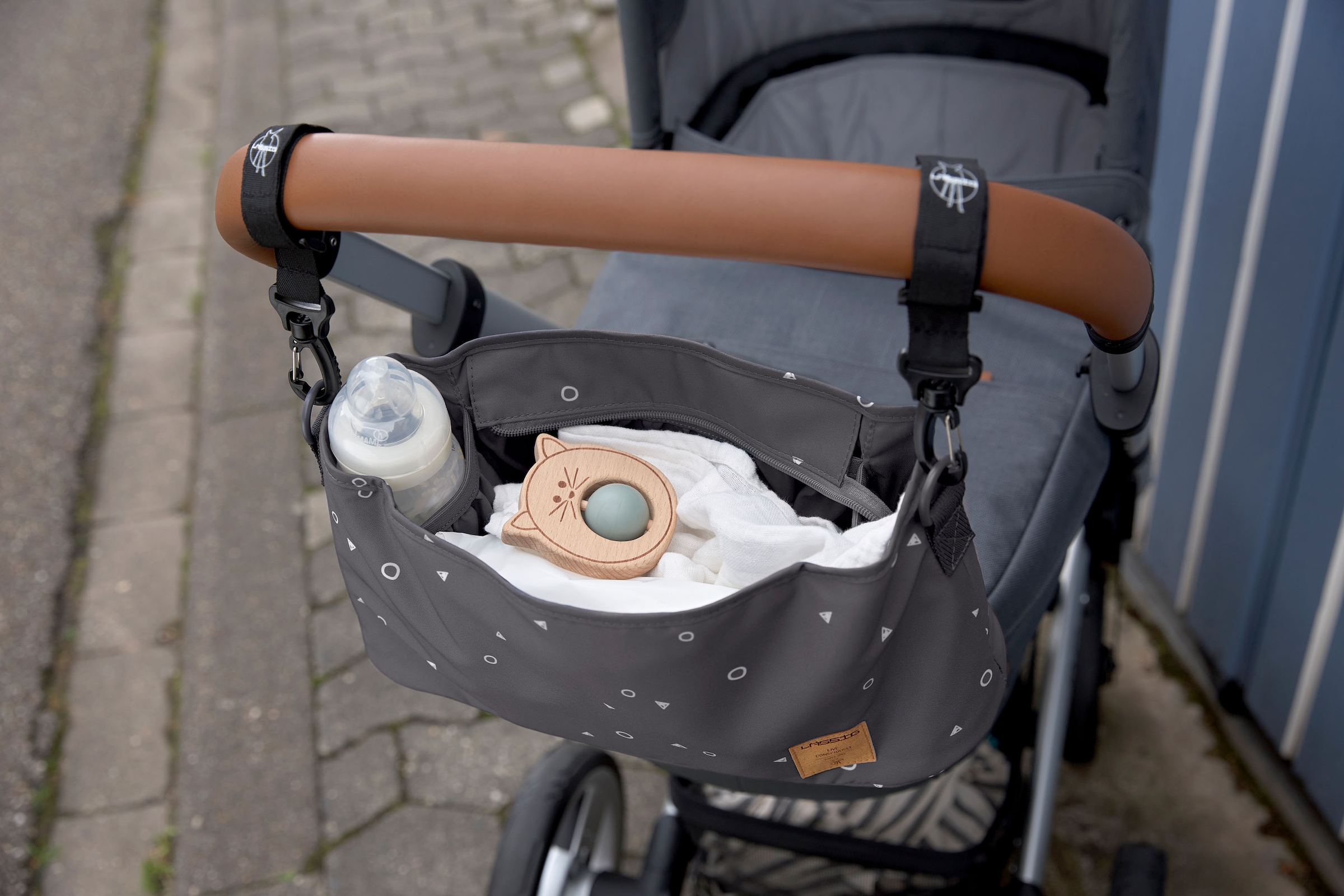 LÄSSIG Kinderwagen-Tasche »Casual, Buggy Organizer, Universe Anthracite«, für Kinderwagen oder Buggy; PETA-approved vegan