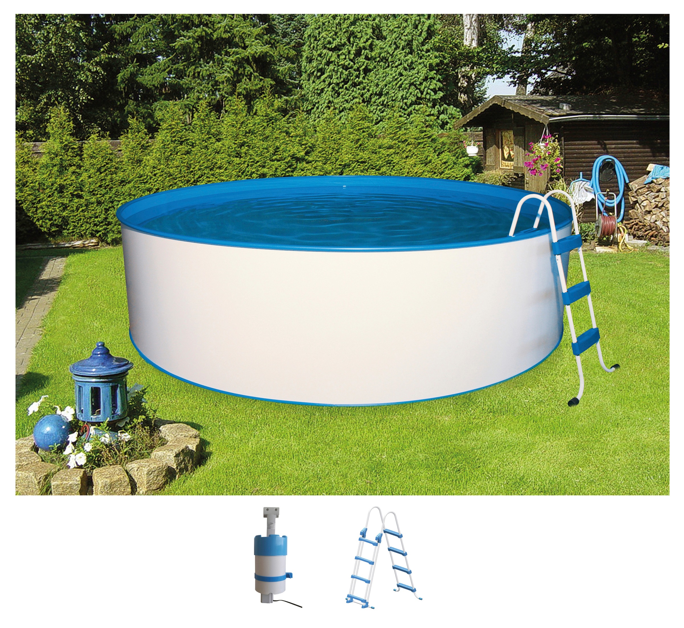 MyPool Rundpool, (Set, 3 tlg.), ØxH: 400x110 cm
