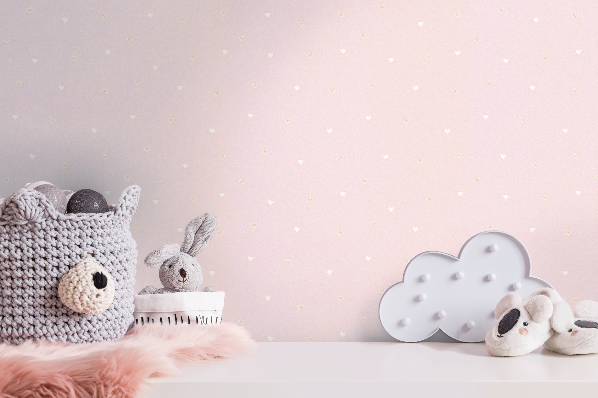 living walls Vliestapete »Kids Studio Herzen – Glitzer Vliestapete für Kinder« Glitzermuster | gemustert | leicht glänzend glatt Kleine Herzen mit dezenten Glitzer- und Glanzakzenten