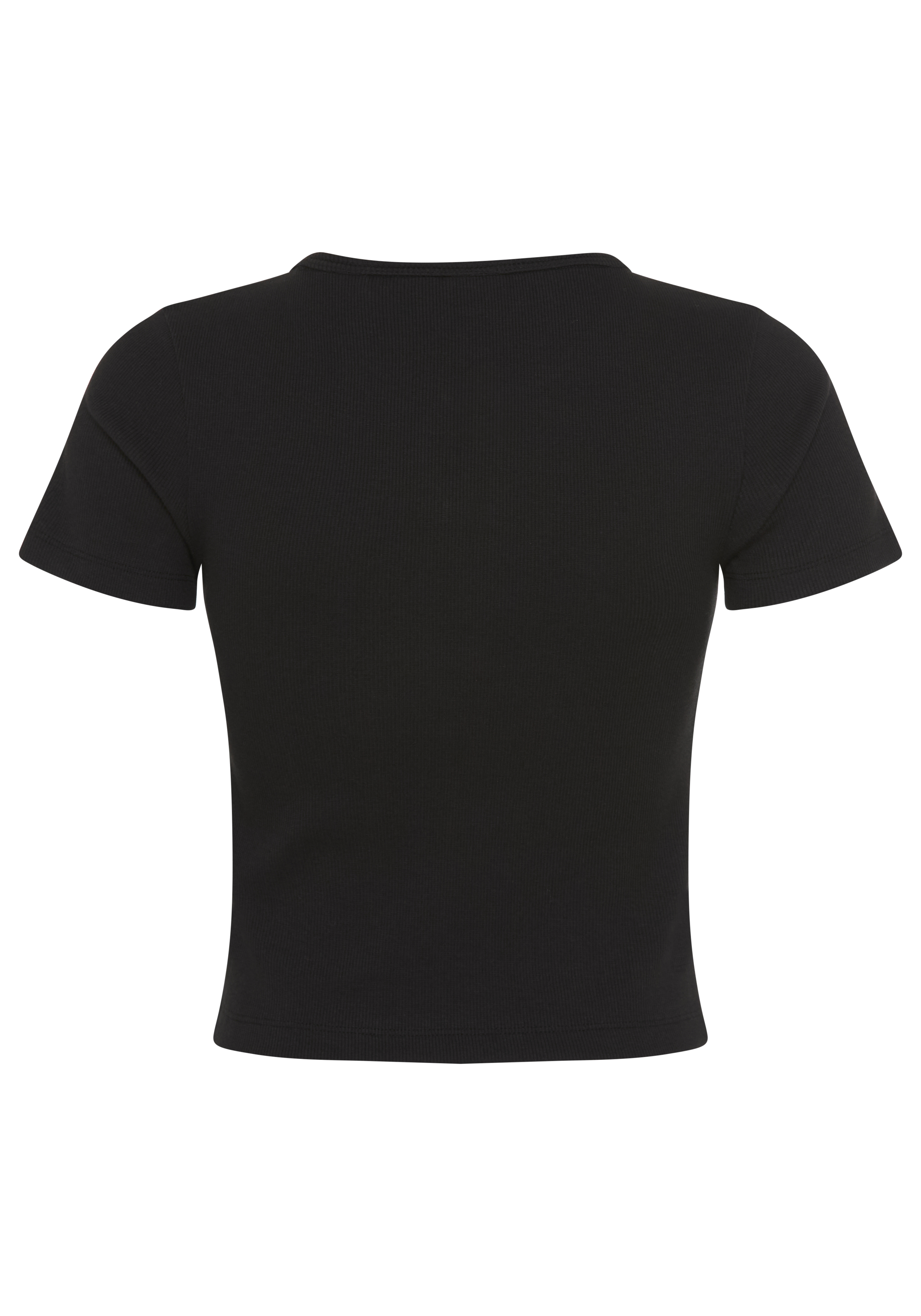 HUGO Blue Kurzarmshirt »Diheart« in gerippter Struktur, Herz-Details